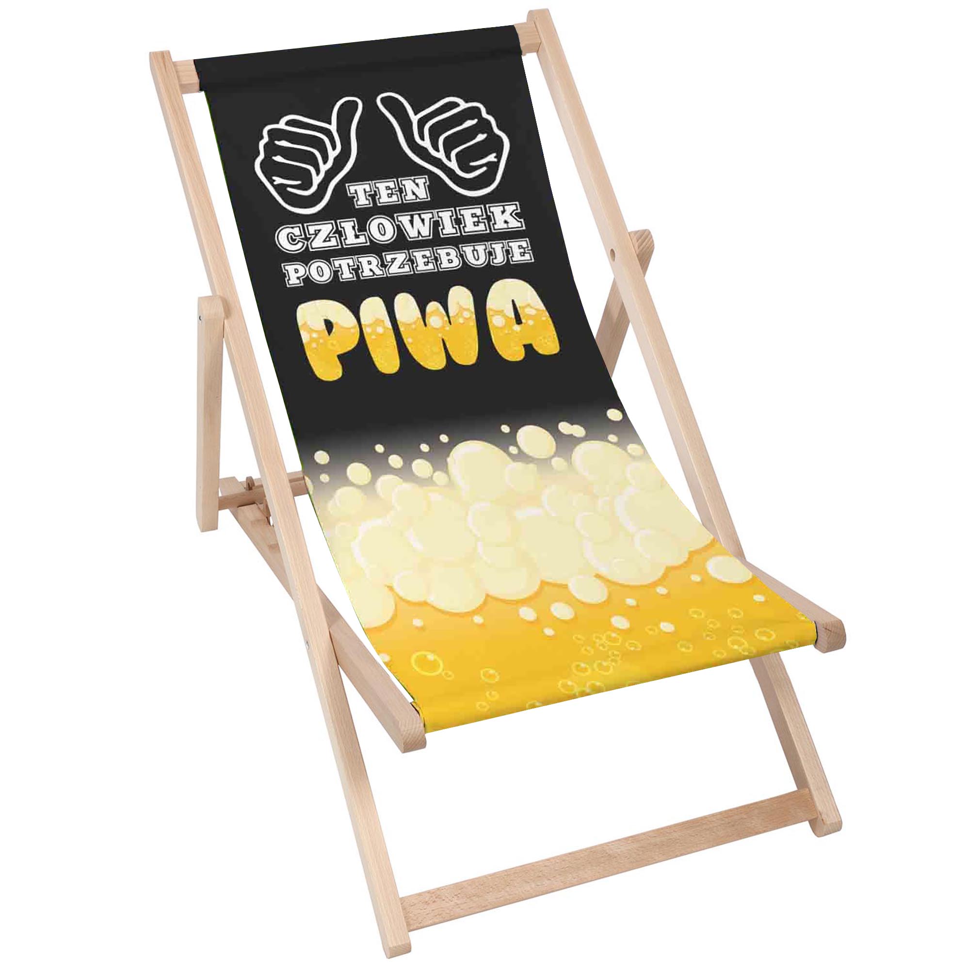 Dřevěné lehátko Ten člověk potřebuje pivo