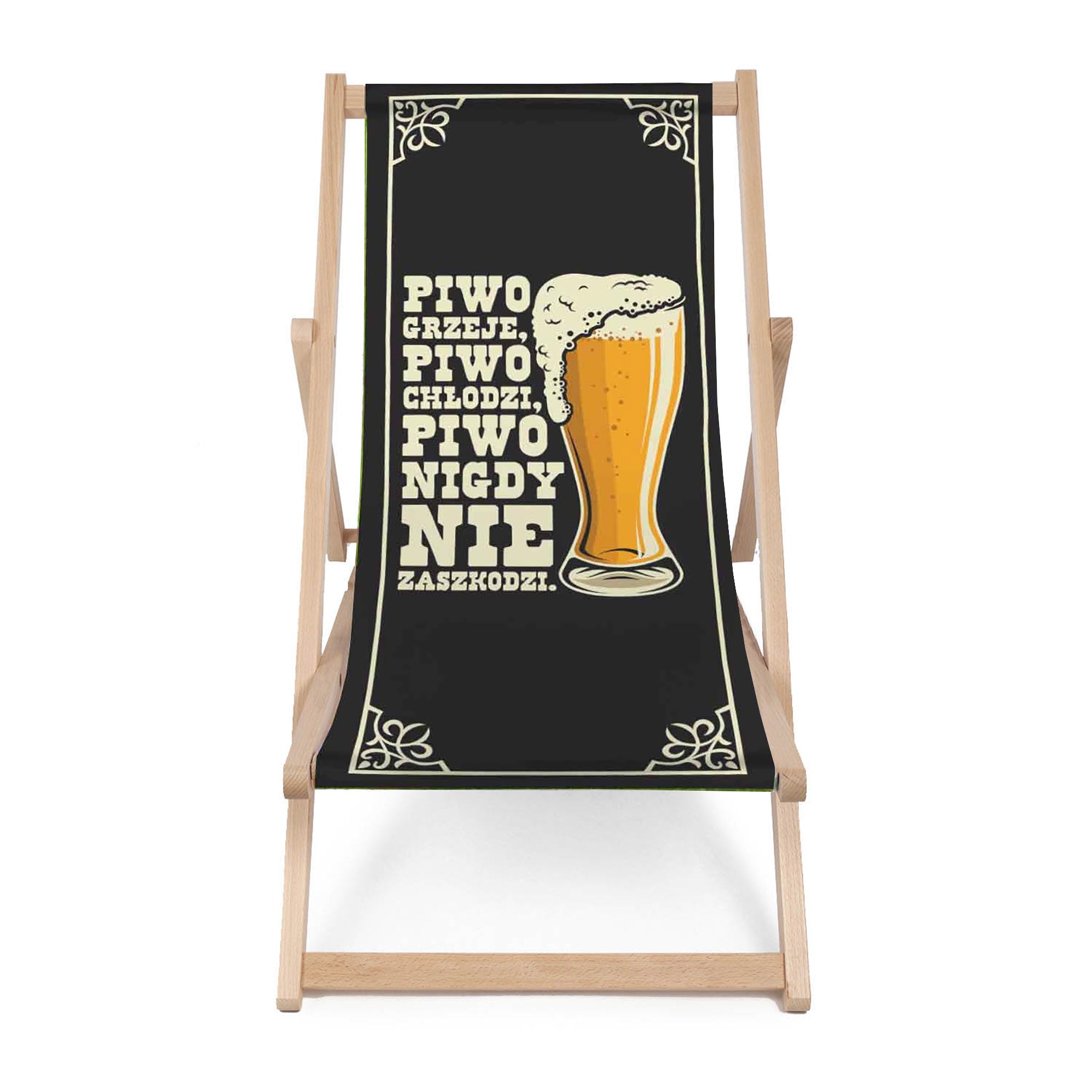 Dřevěné lehátko Pivo neuškodí