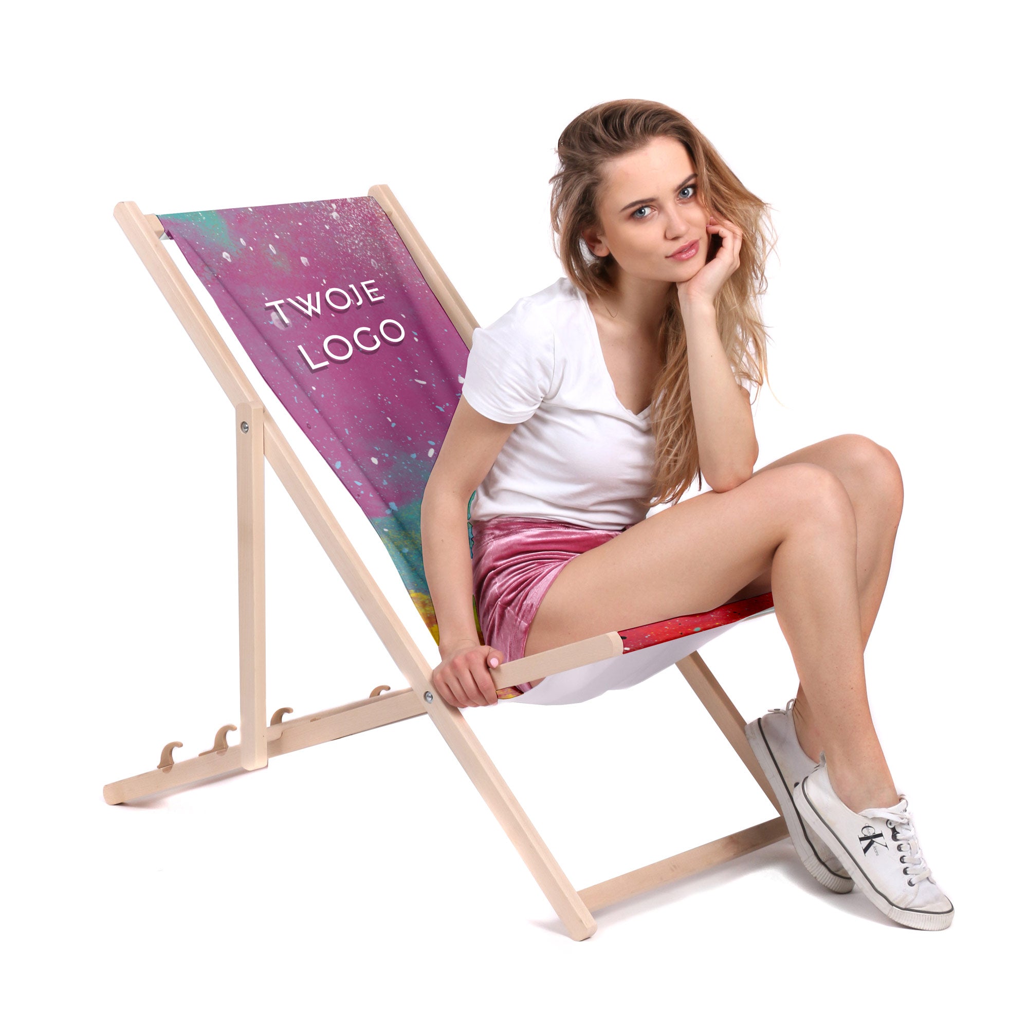 Dřevěné lehátko s vaším reklamním logem