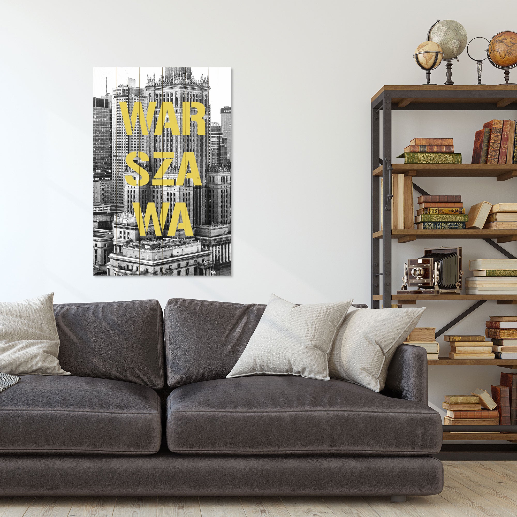 Wood Picture Warsaw B&W-50x70 cm