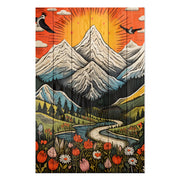 Wood Picture Vintage Mountain