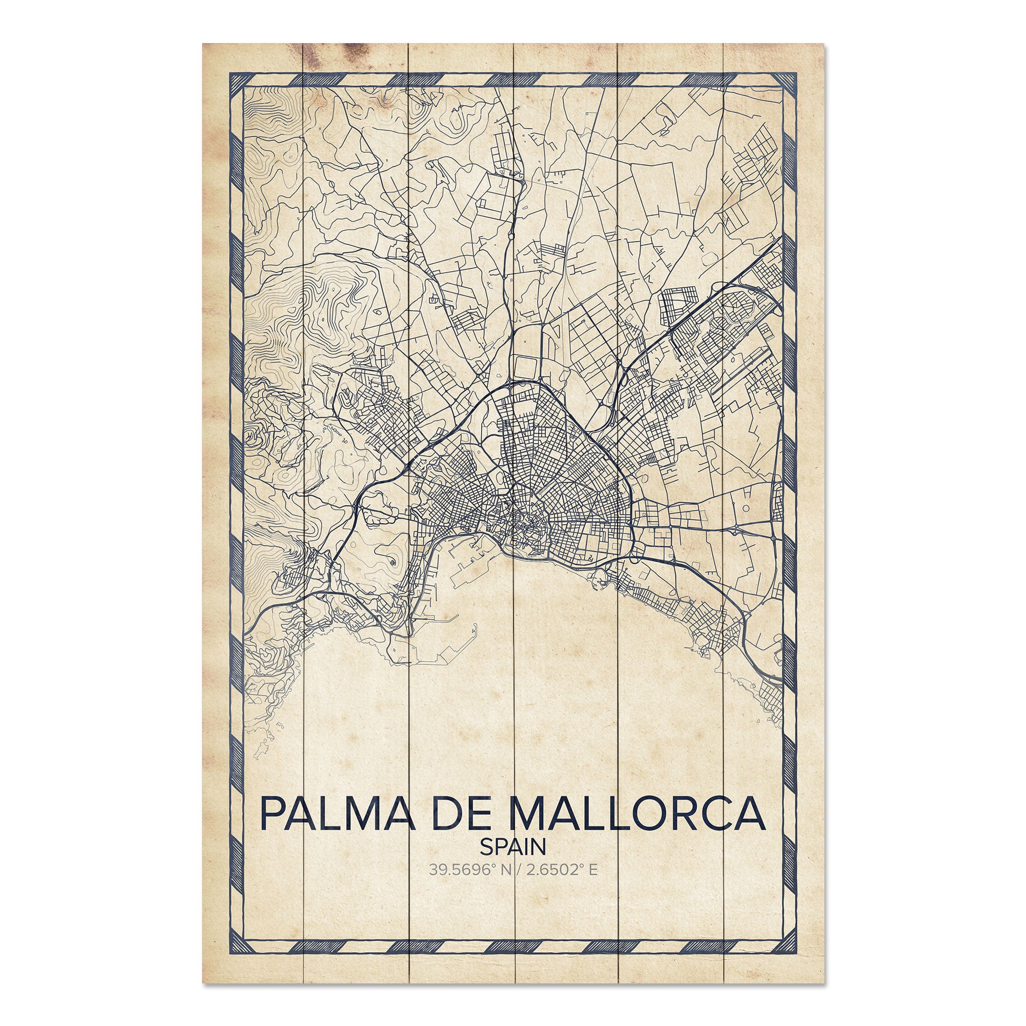 Wood Picture Palma de Mallorca-70x90 cm