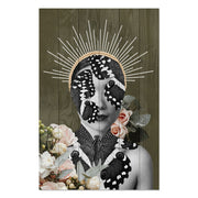 Wood Picture Woman with Butterfly Face-70x90 cm