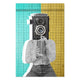 Bild Holz Frau mit Vintage-Kamera-40x60 cm