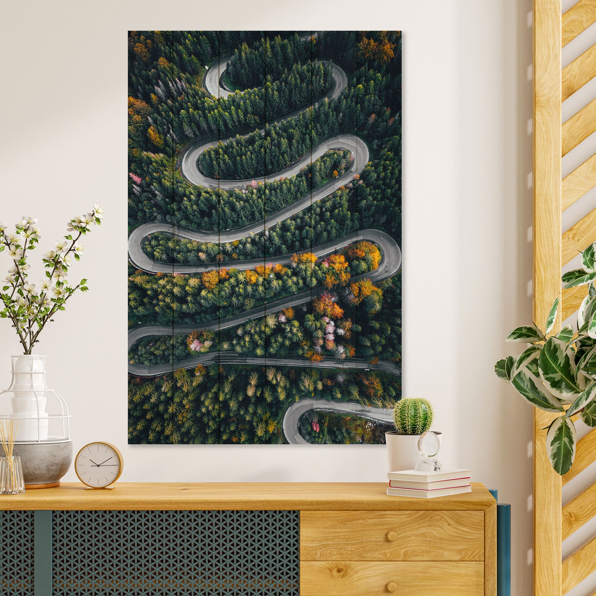 Obraz Wood Klikatá cesta lesem-30x40 cm