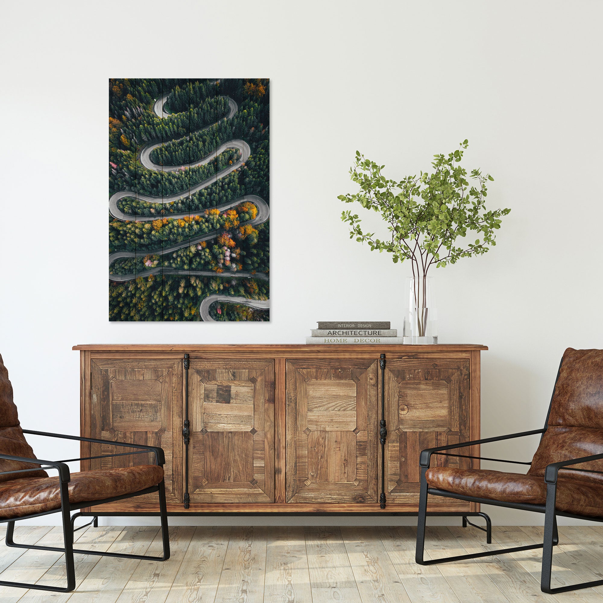 Obraz Wood Klikatá cesta lesem-30x40 cm