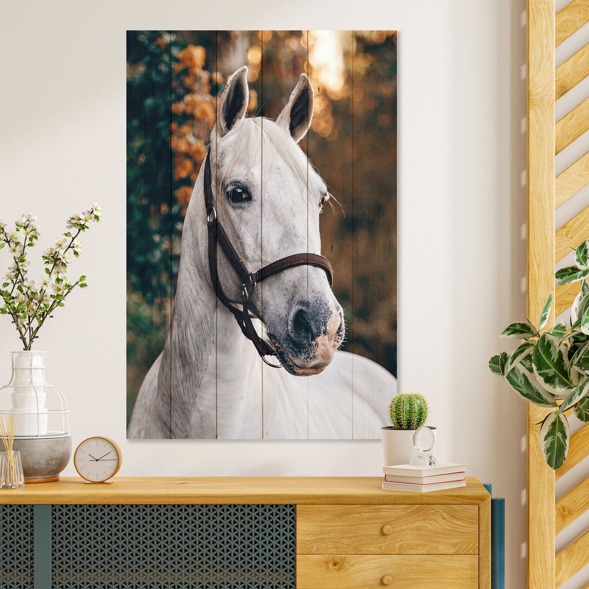 Bild Wood White Horse-50x70 cm