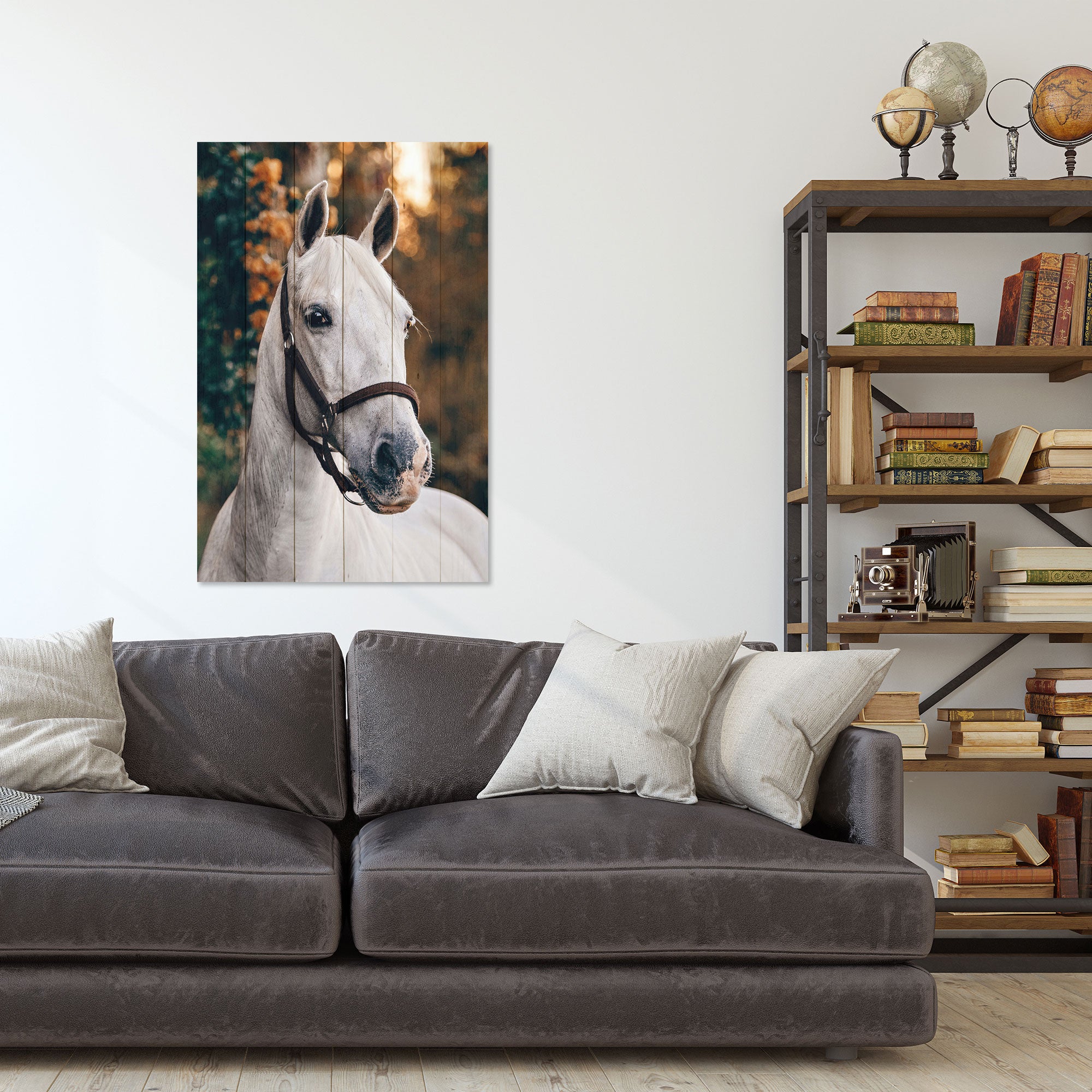 Bild Wood White Horse-50x70 cm
