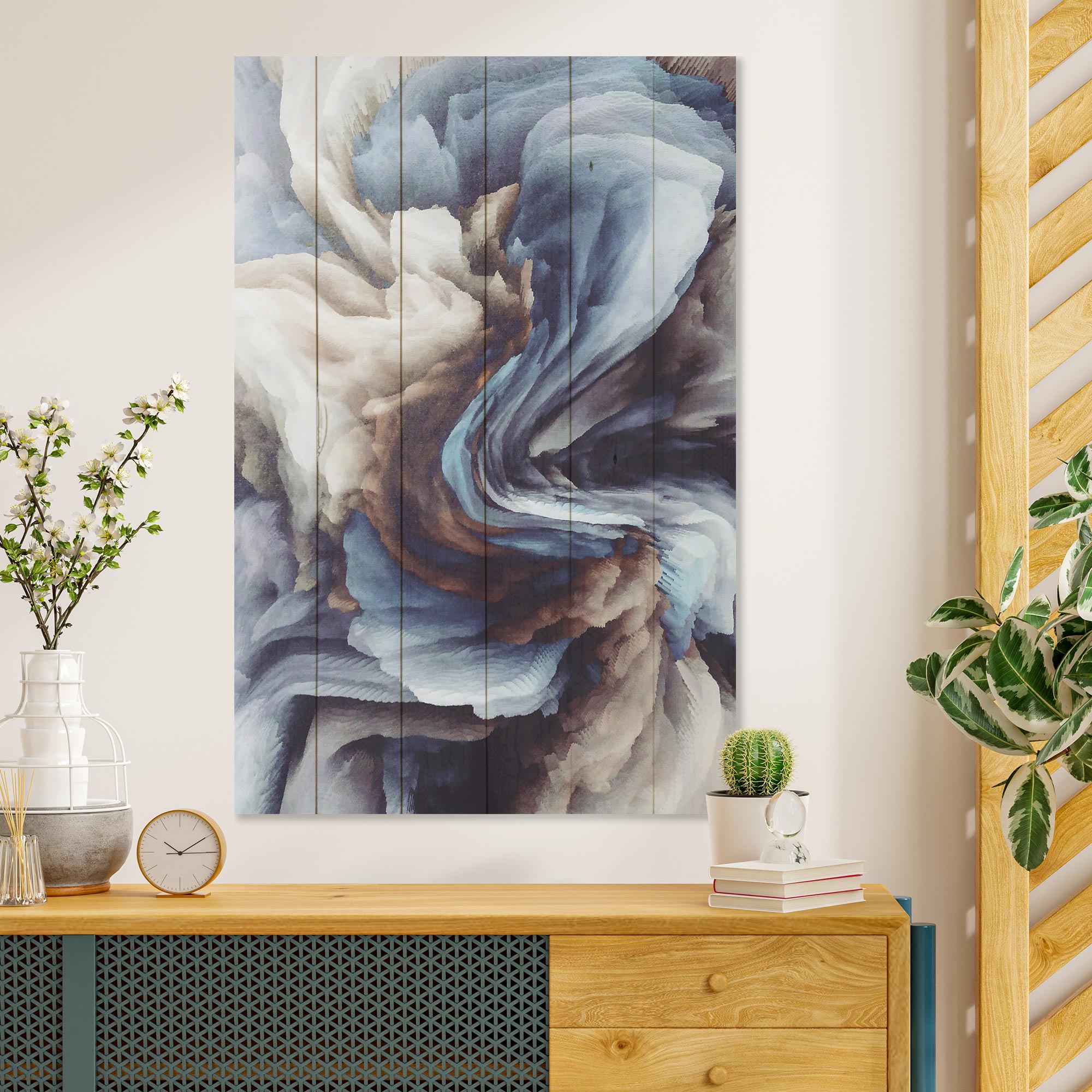 Obraz Wood Swirling Shapes-30x30 cm