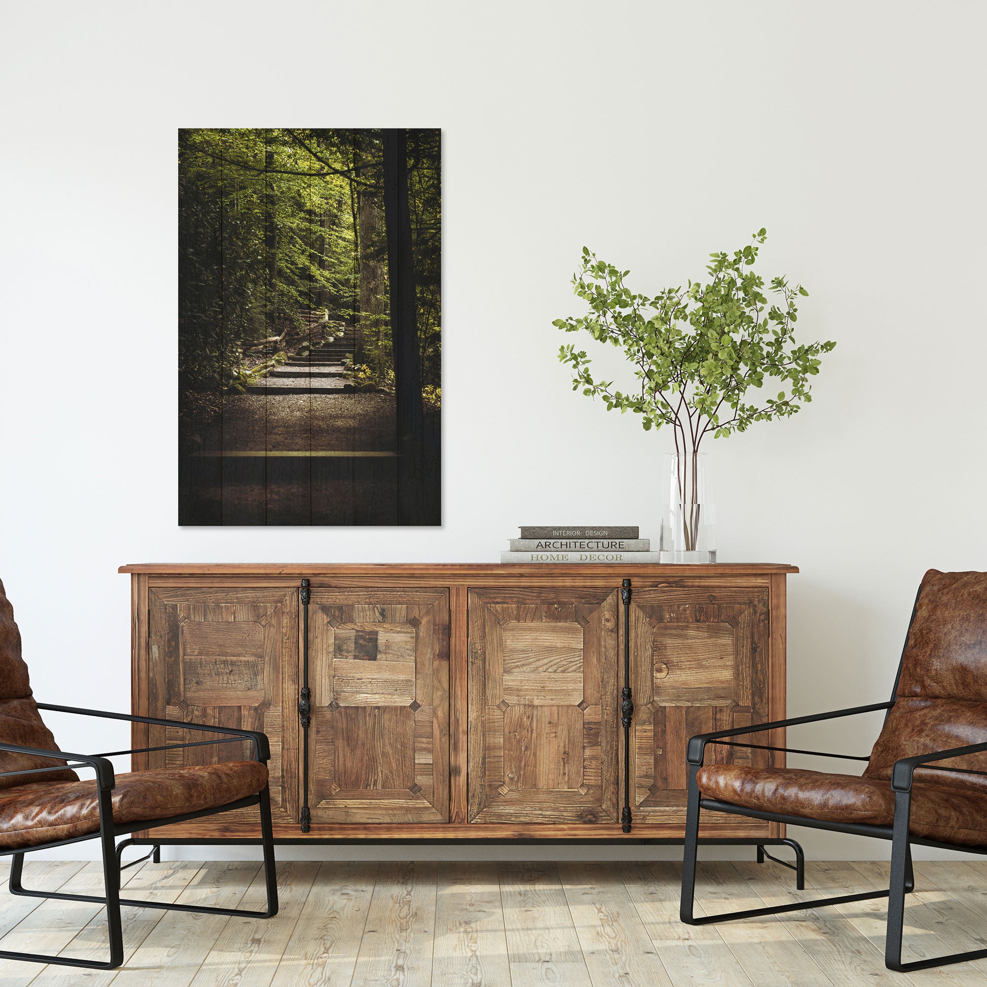 Obraz Wood Schody v lese-30x40 cm