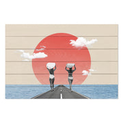 Wood Picture Vintage Collage Surfers Road-70x90 cm