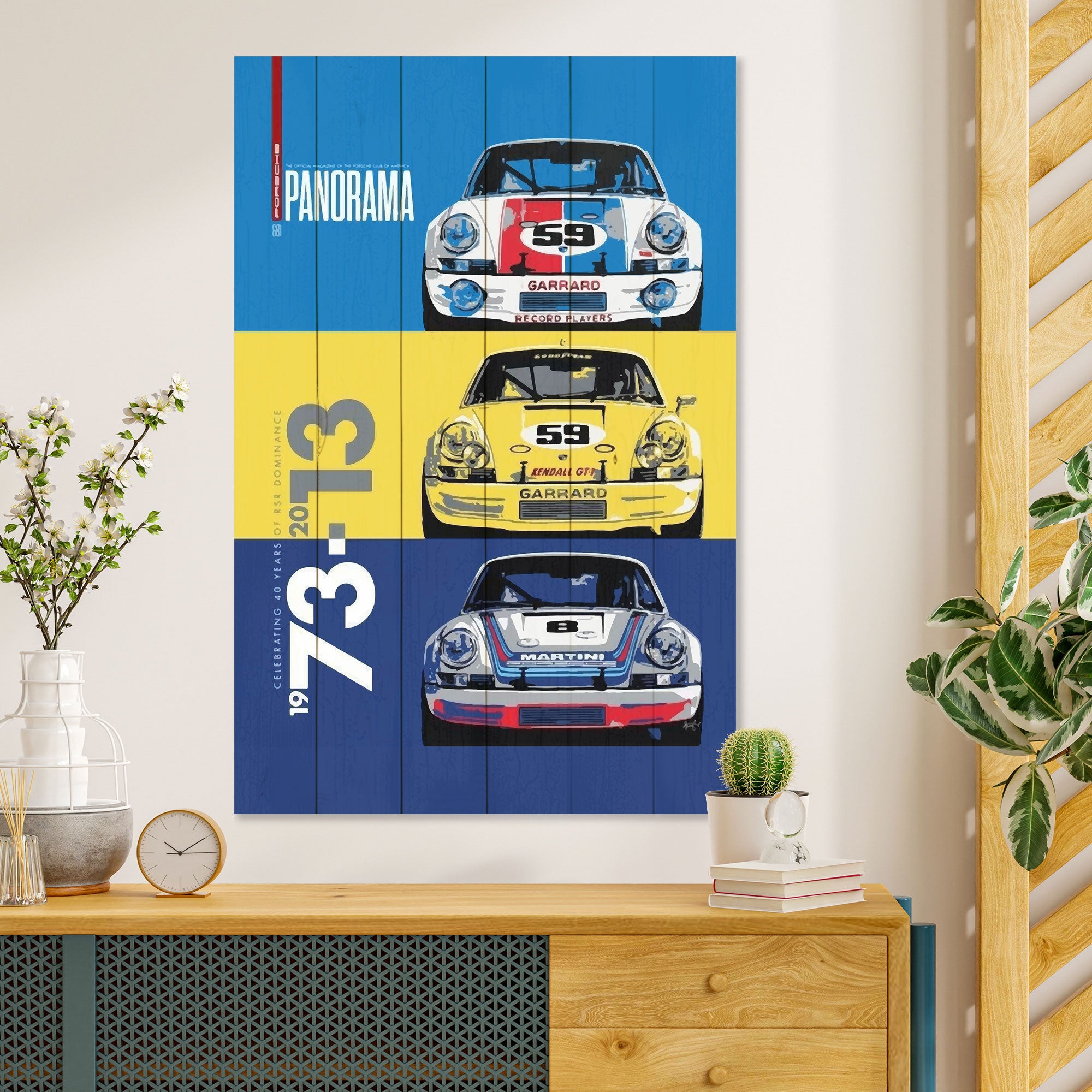 Obraz Wood Rally Cars-50x70 cm