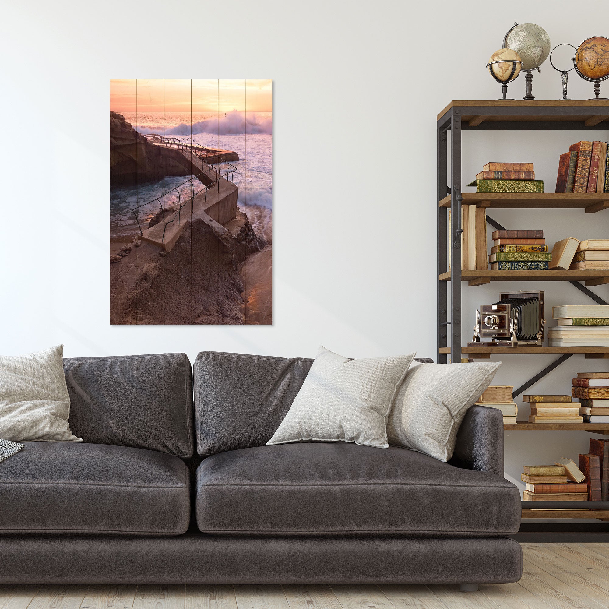 Obraz Wood Sea Storm-20x30 cm