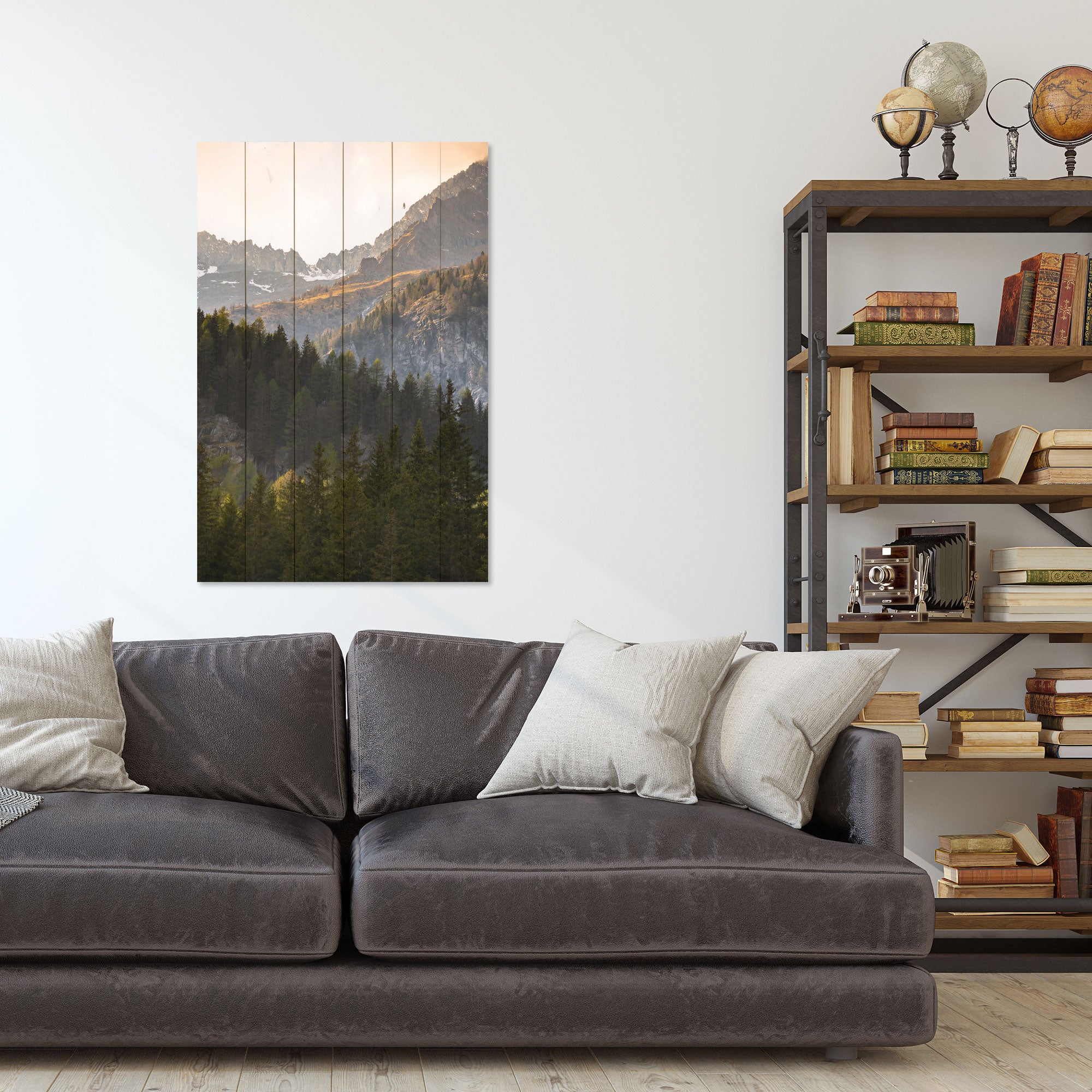 Obraz Wood Stromy v horách-40x60 cm