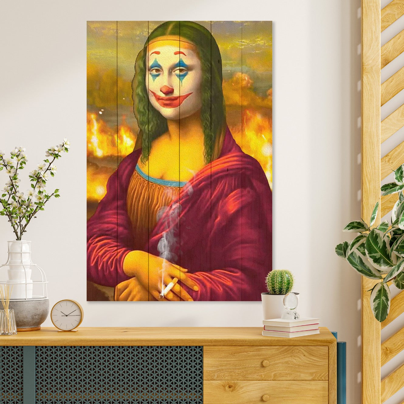Obraz Wood Mona Lisa Collage Jocker-20x30 cm