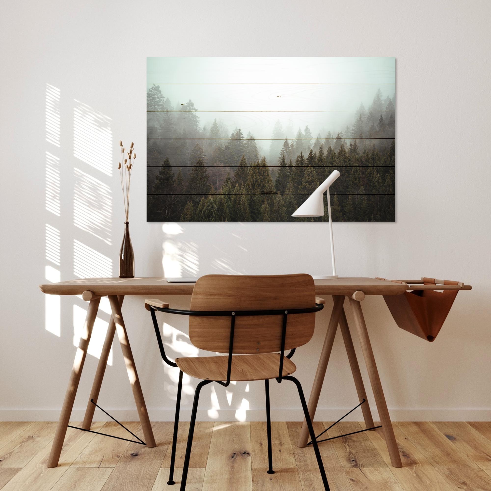 Bild Wood Nebliger Nadelwald-20x30 cm