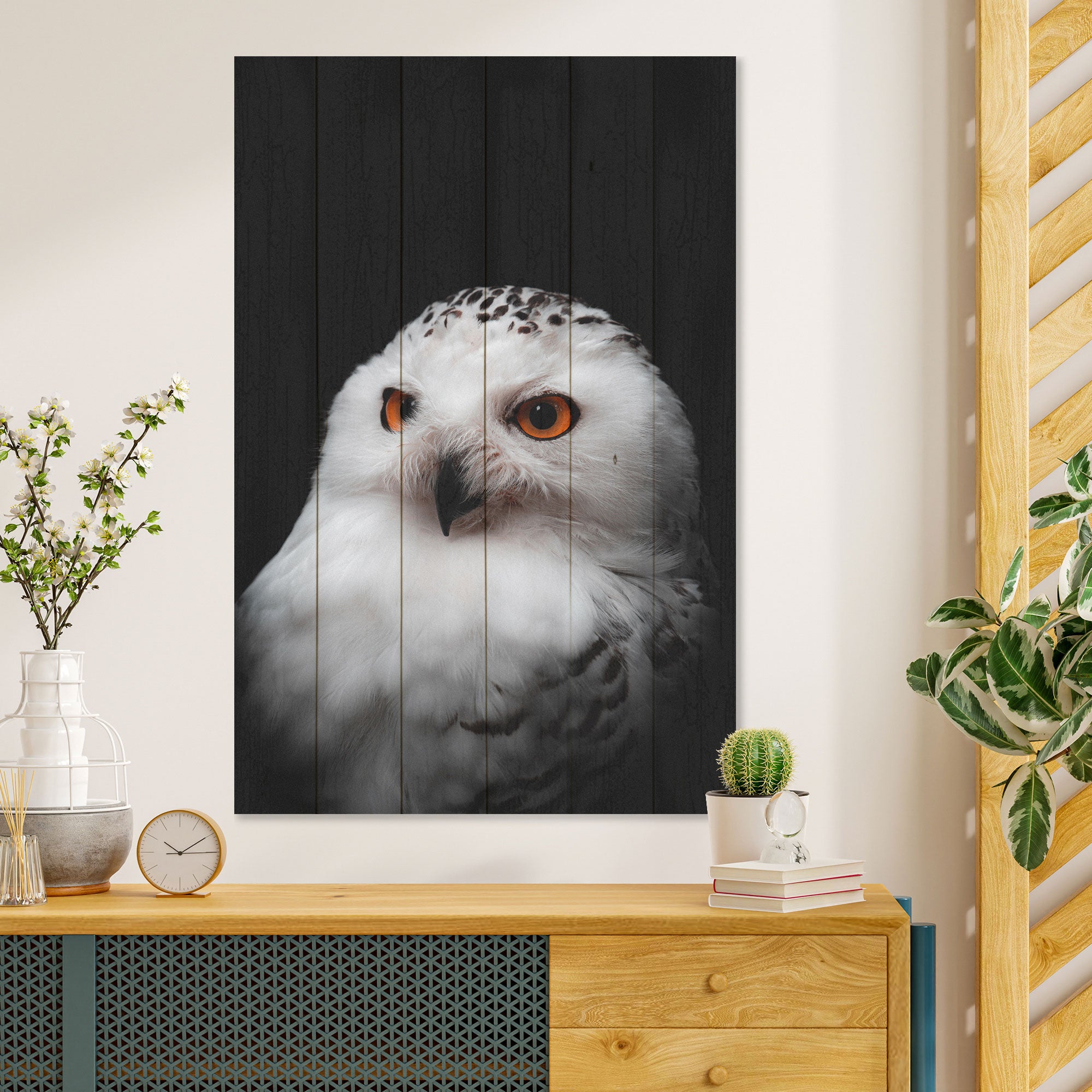 Wood Picture Owl Portrait-40x60 cm