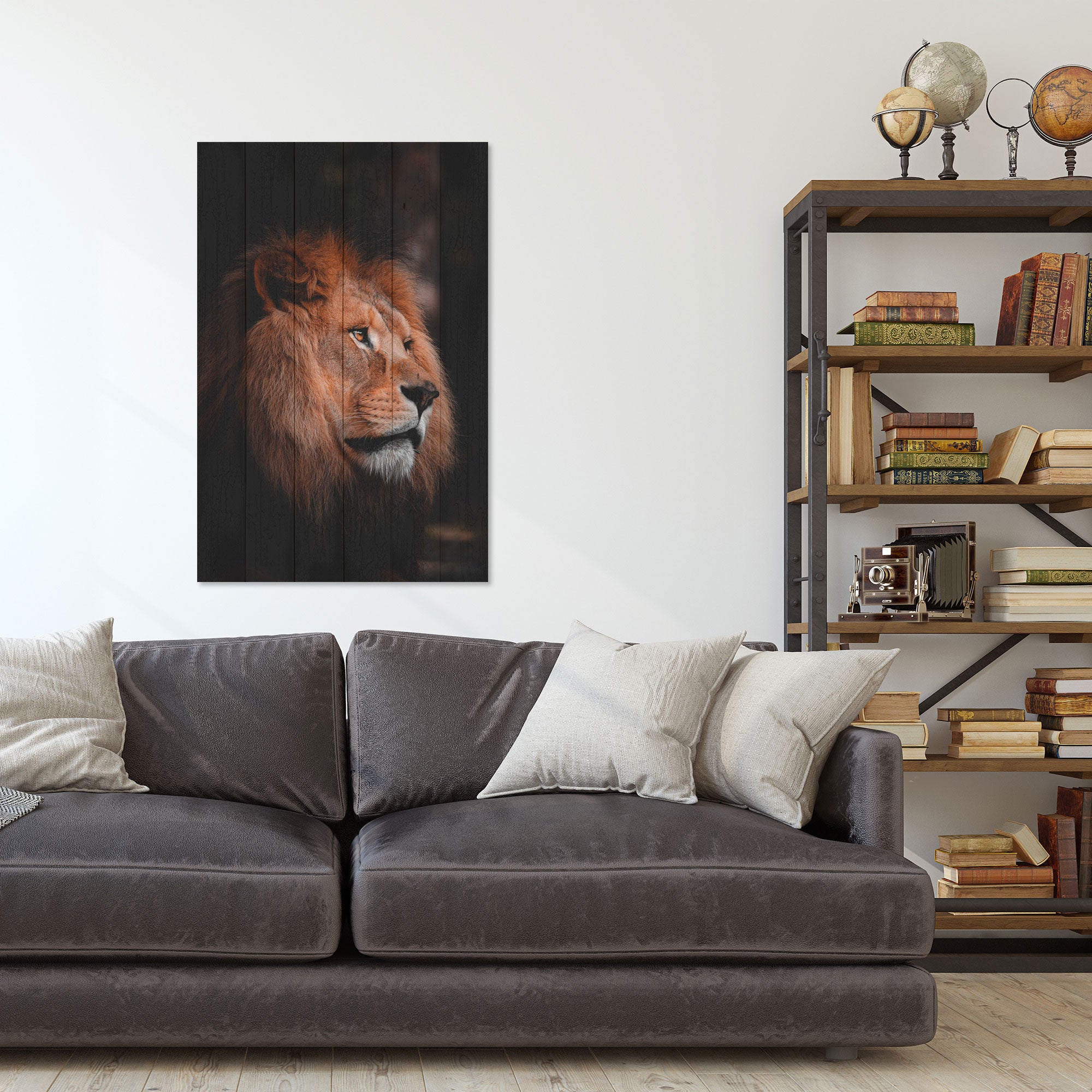 Obraz Wood Profil Lva-30x40 cm