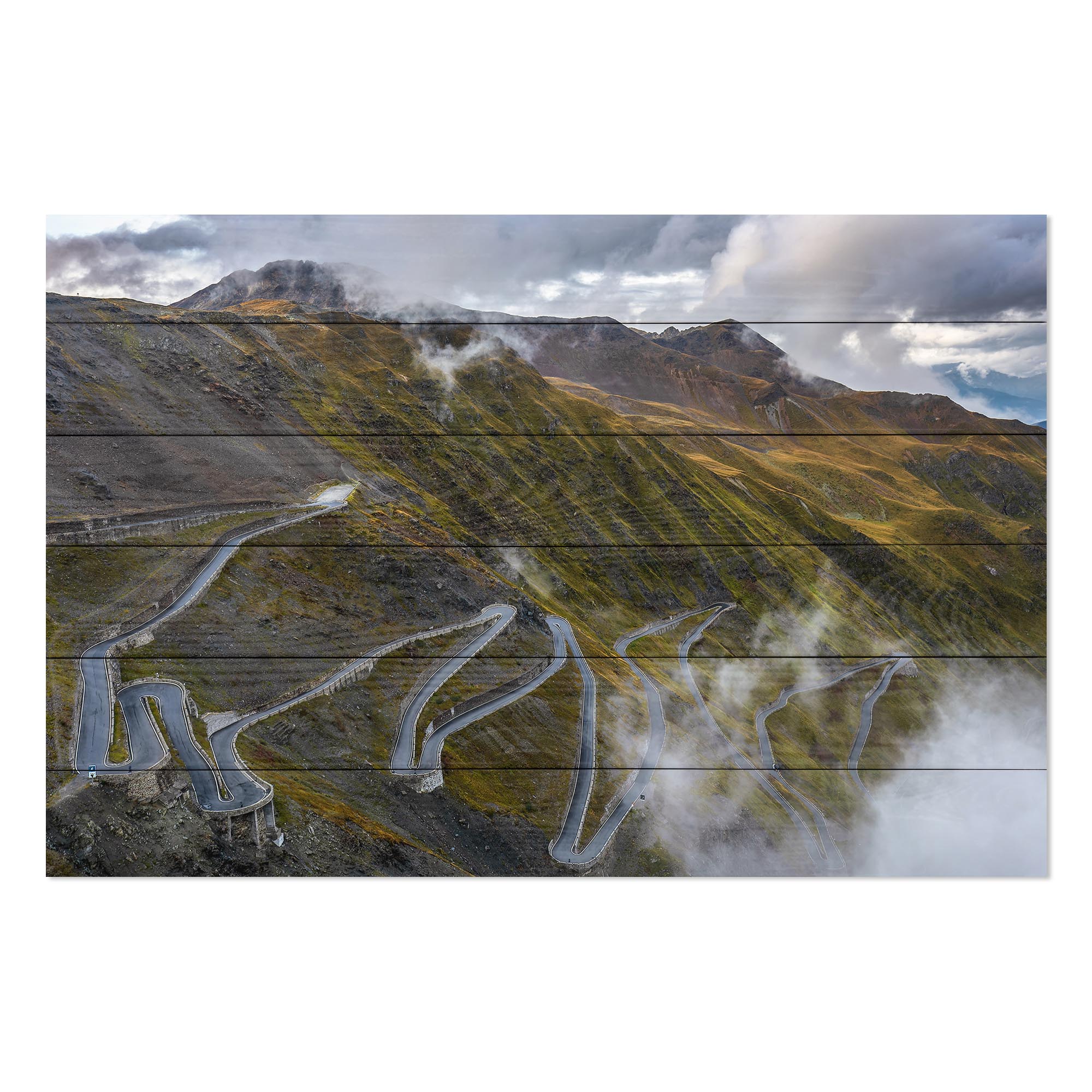 Obraz Wood Passo Dello Stelvio-30x40 cm