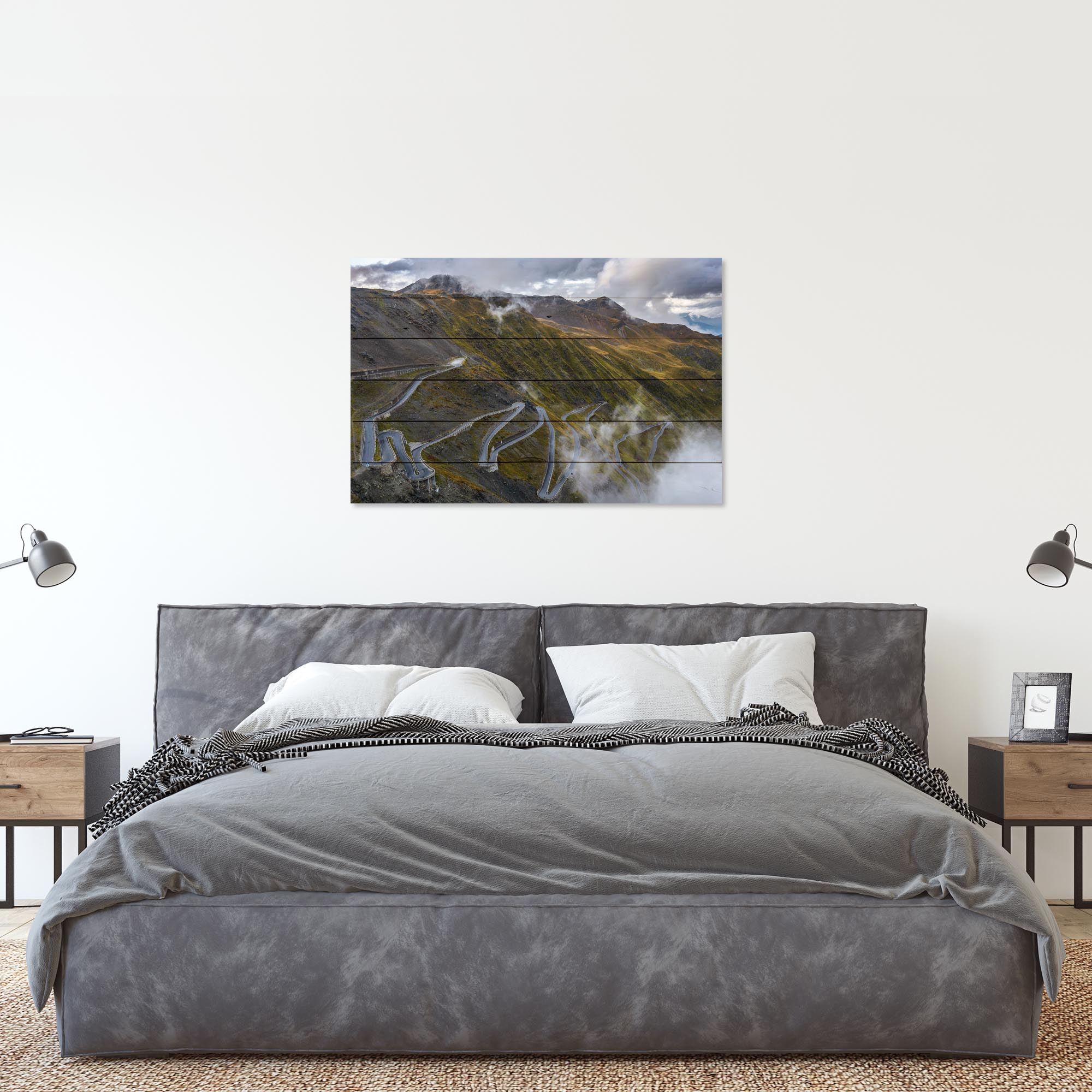 Obraz Wood Passo Dello Stelvio-50x70 cm