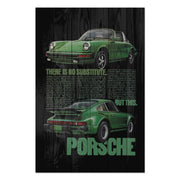Wood Picture Green Porsche-40x60 cm