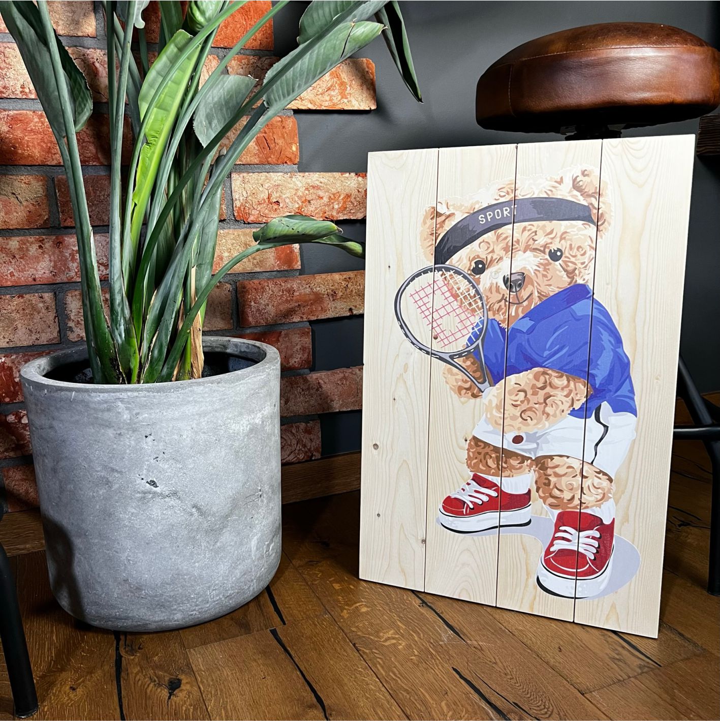 Bild Wood Herz in der Galaxie-50x70 cm