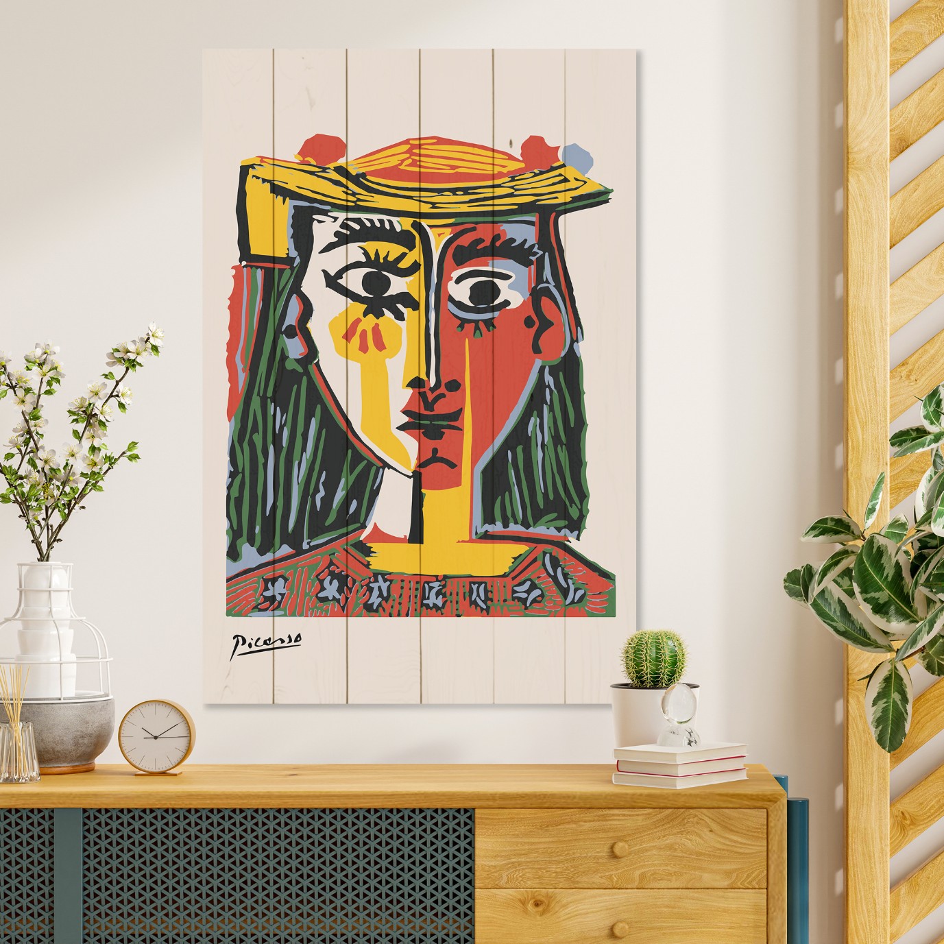 Obraz Wood Picasso Abstrakt 1-70x90 cm