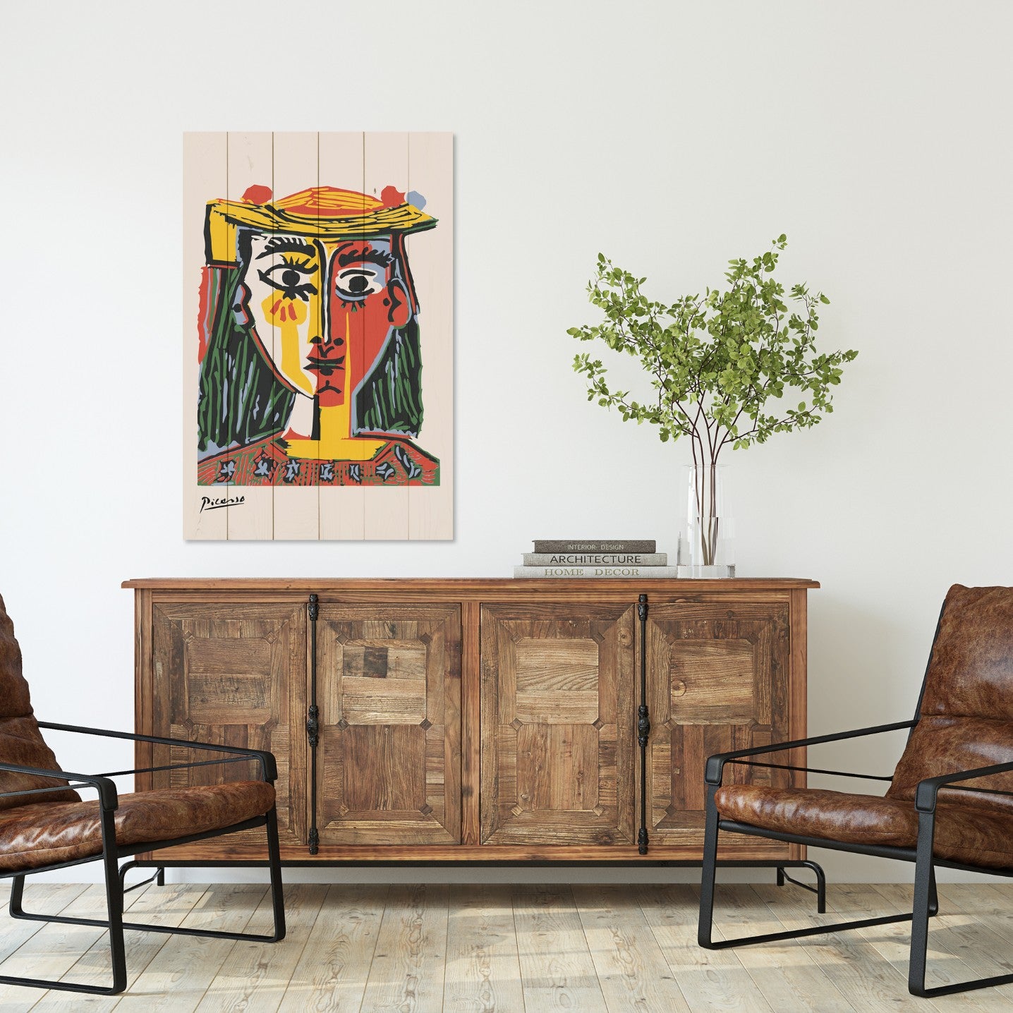 Obraz Wood Picasso Abstrakt 1-70x90 cm