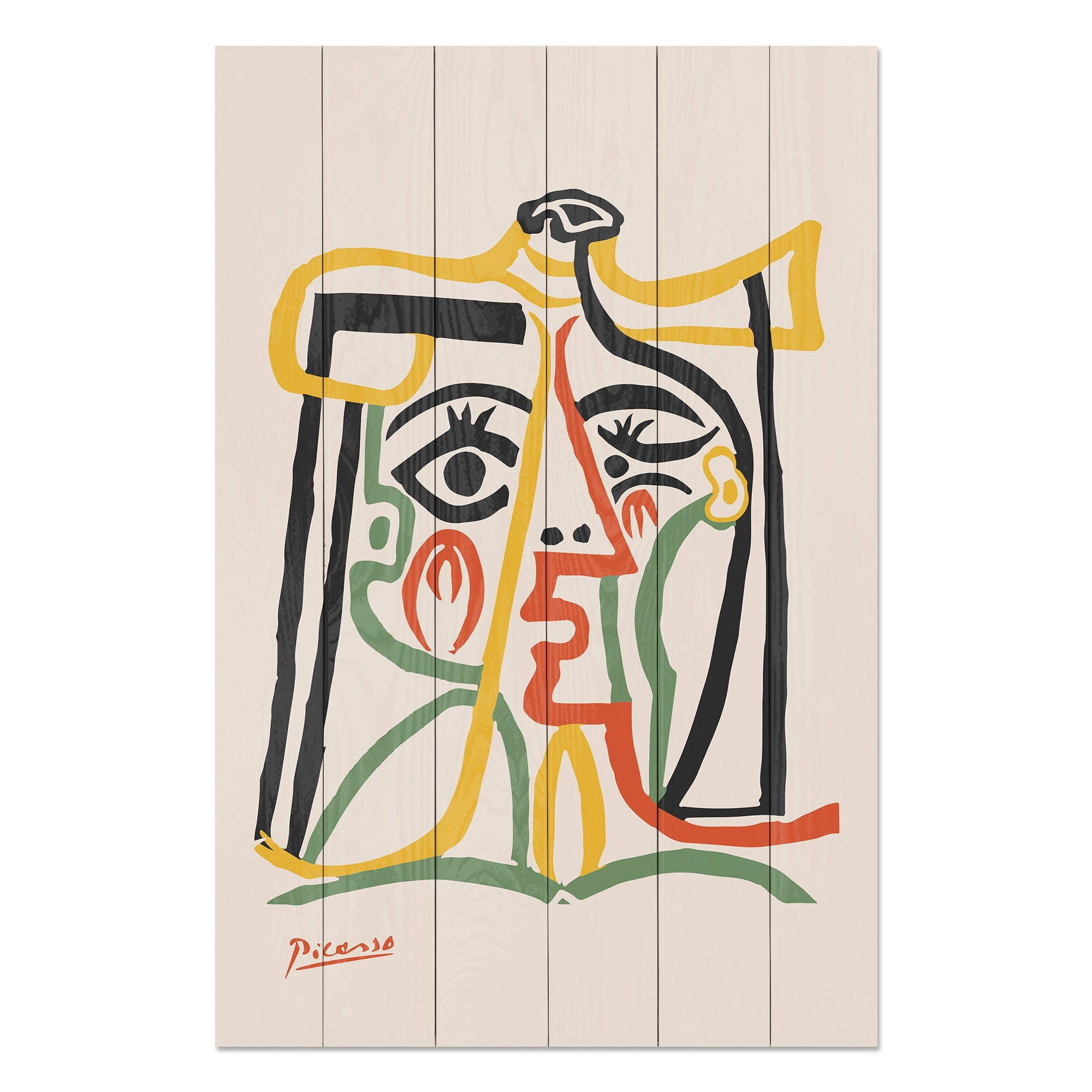 Wood Picture Picasso Abstract 3-50x70 cm