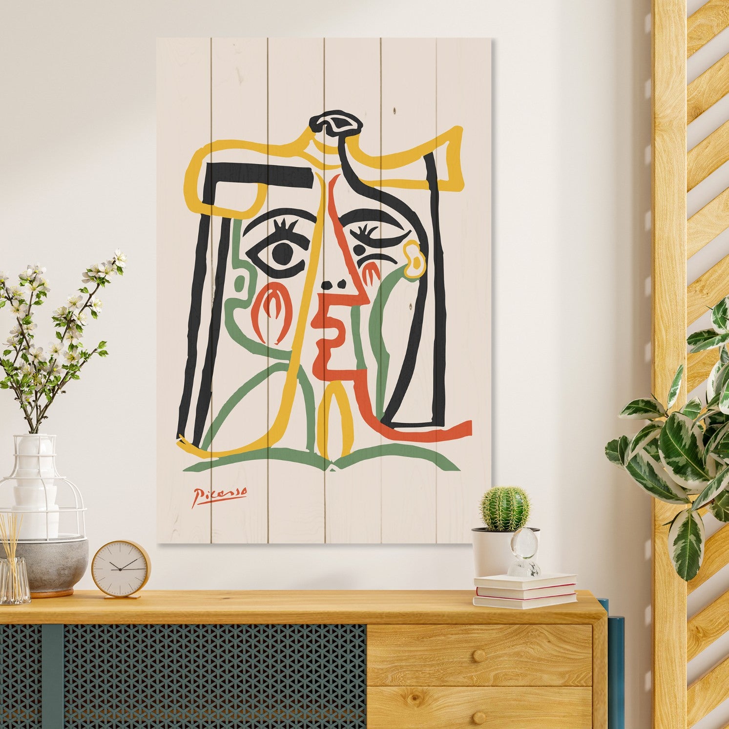 Wood Picture Picasso Abstract 3-50x70 cm