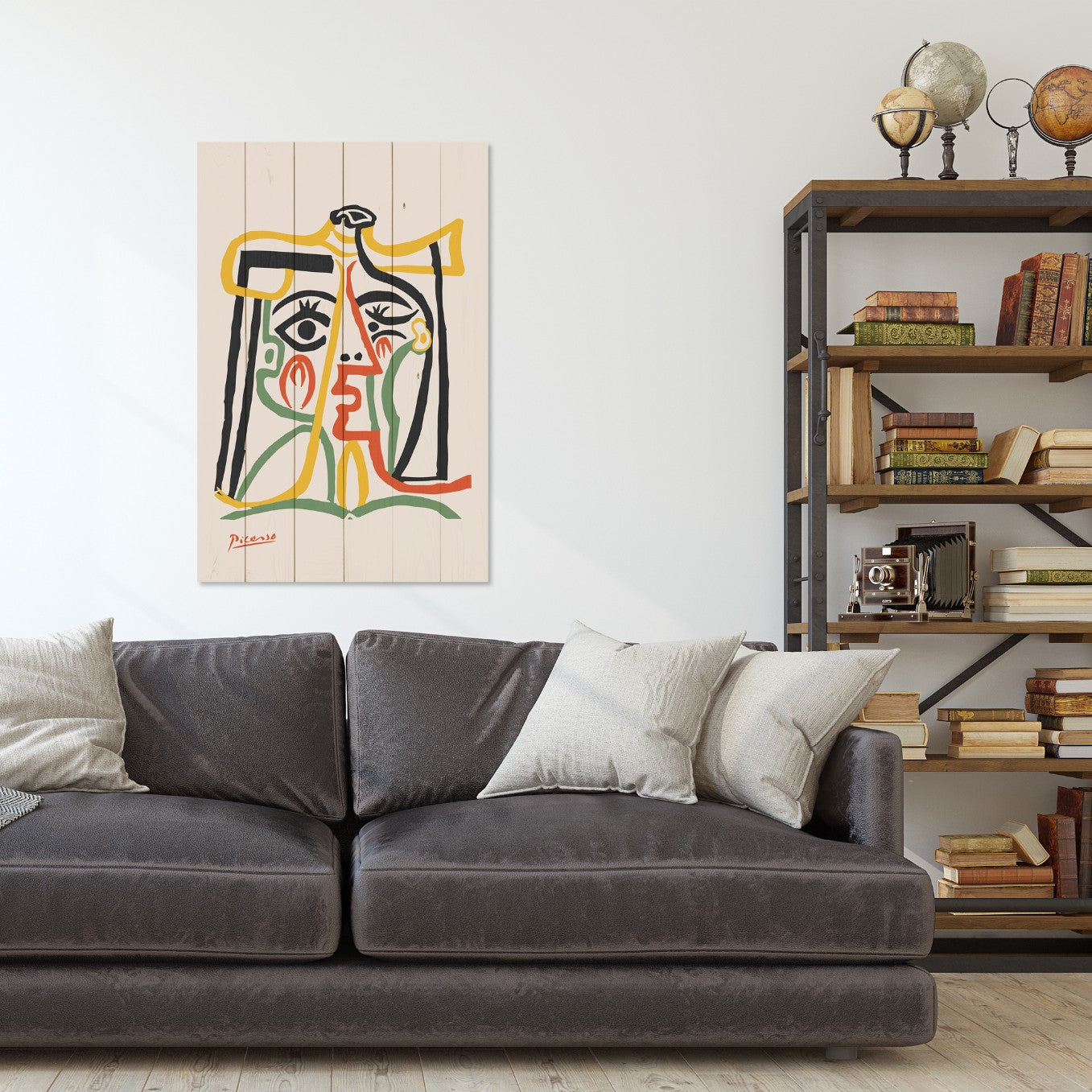Wood Picture Picasso Abstract 3-50x70 cm