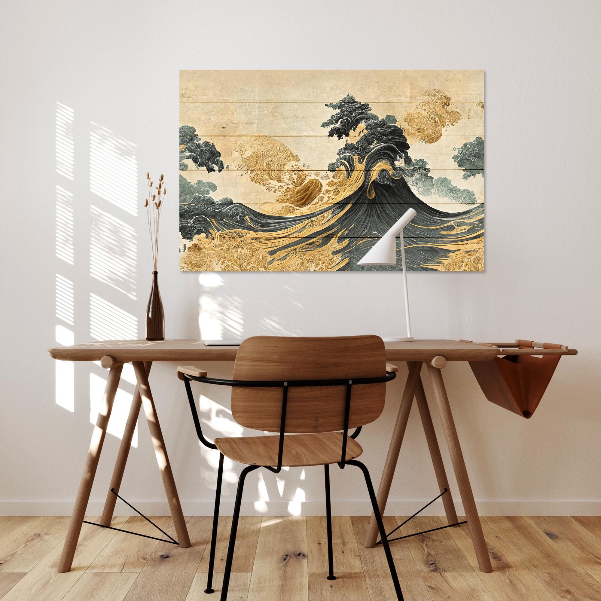 Wood Picture Rough Waves-50x70 cm