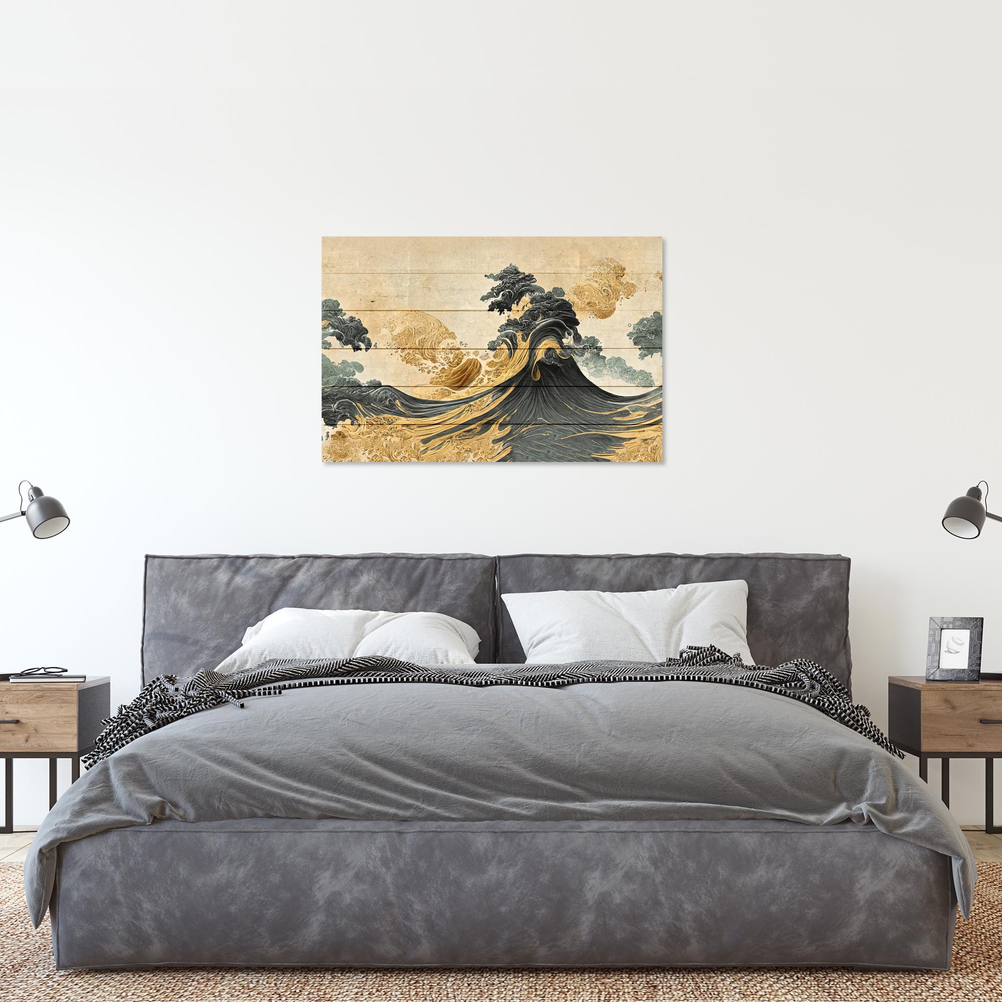 Wood Picture Rough Waves-70x90 cm