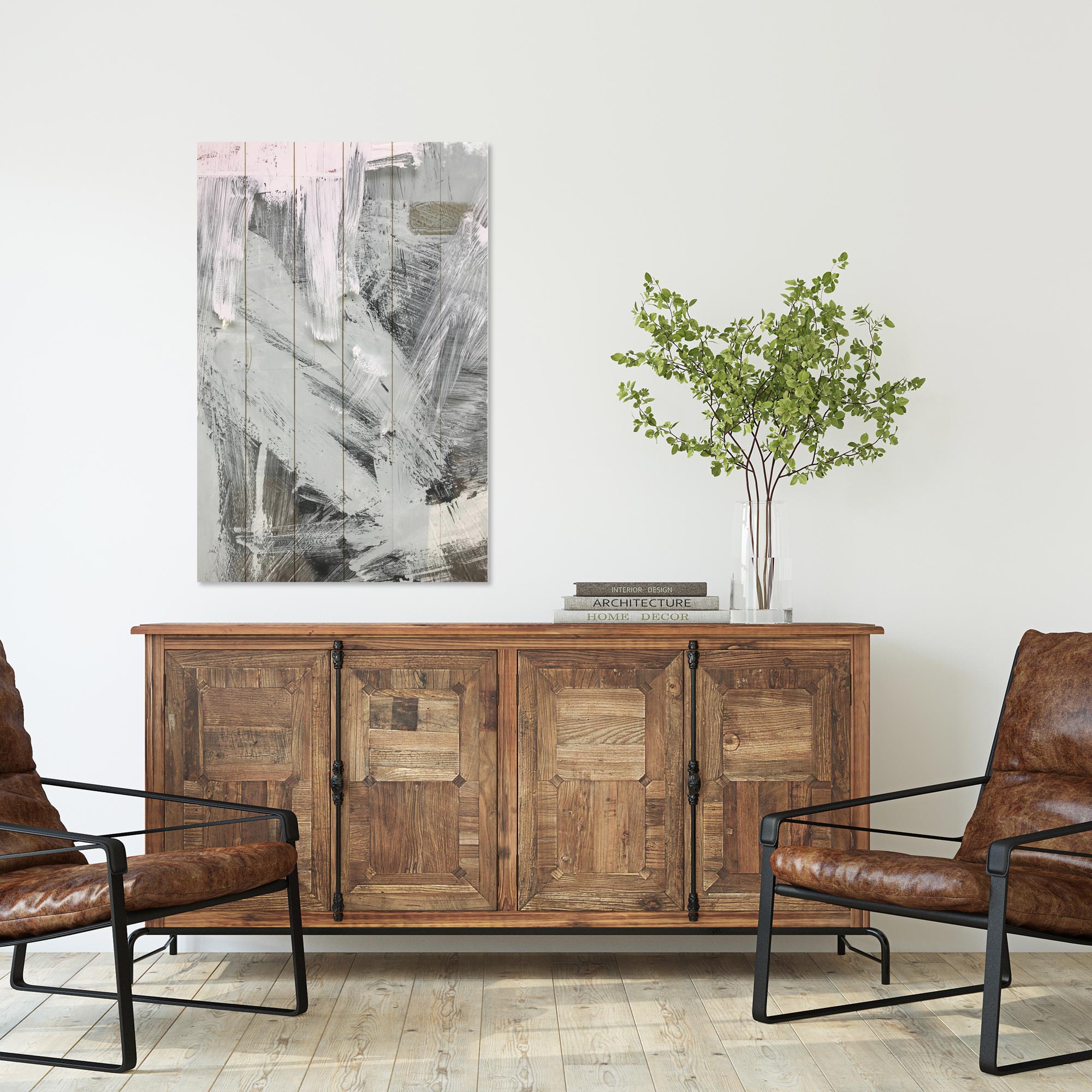 Bild Wood Graue Streifen-30x30 cm