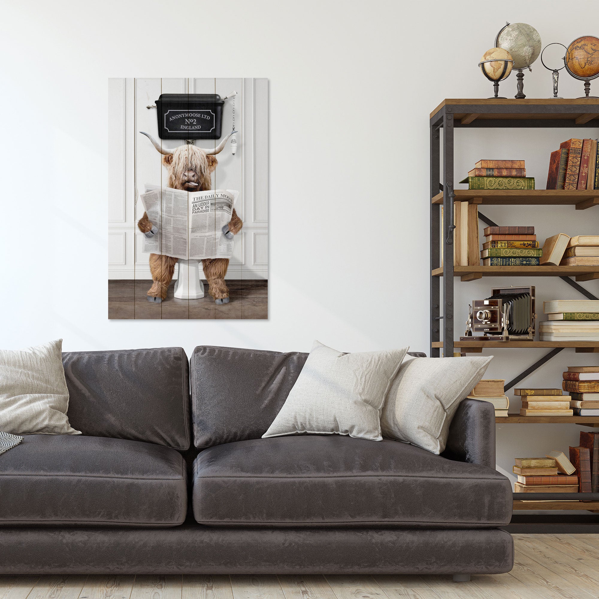 Obraz Wood Veselé Zvíře s Novinami-40x60 cm