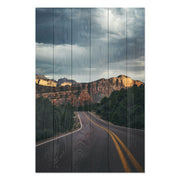 Wood Scenic Road in the Mountains Painting-30x40 cm