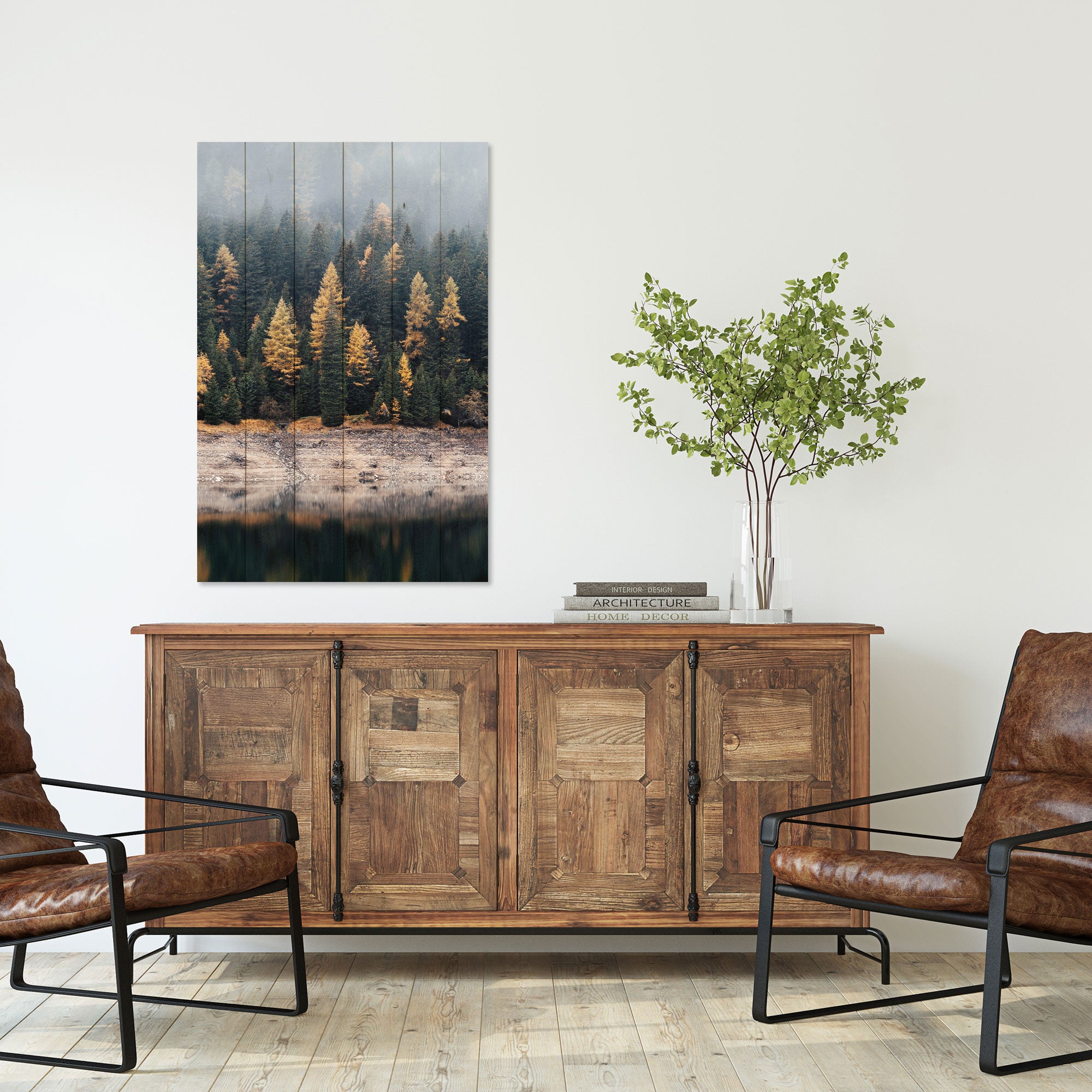 Wood Foggy Forest Painting