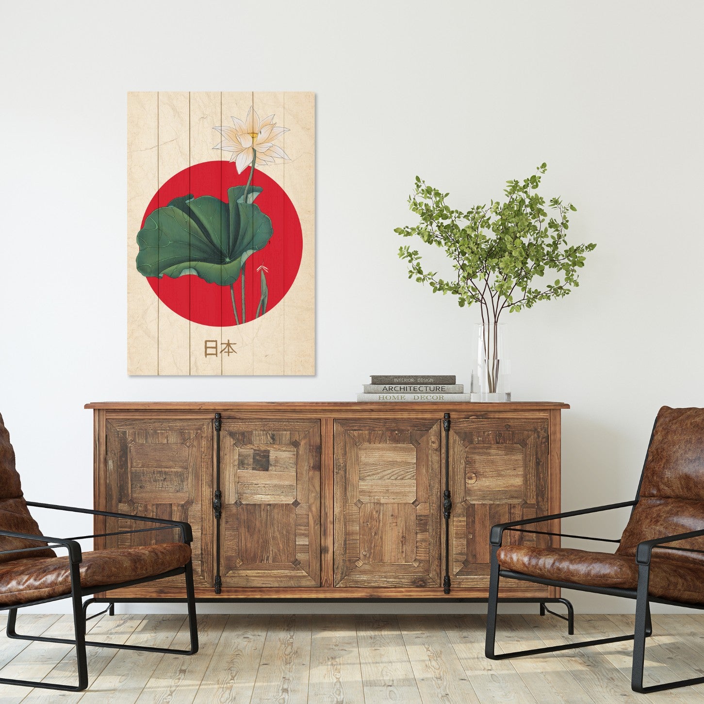 Obraz Wood Japanische Collage-50x70 cm