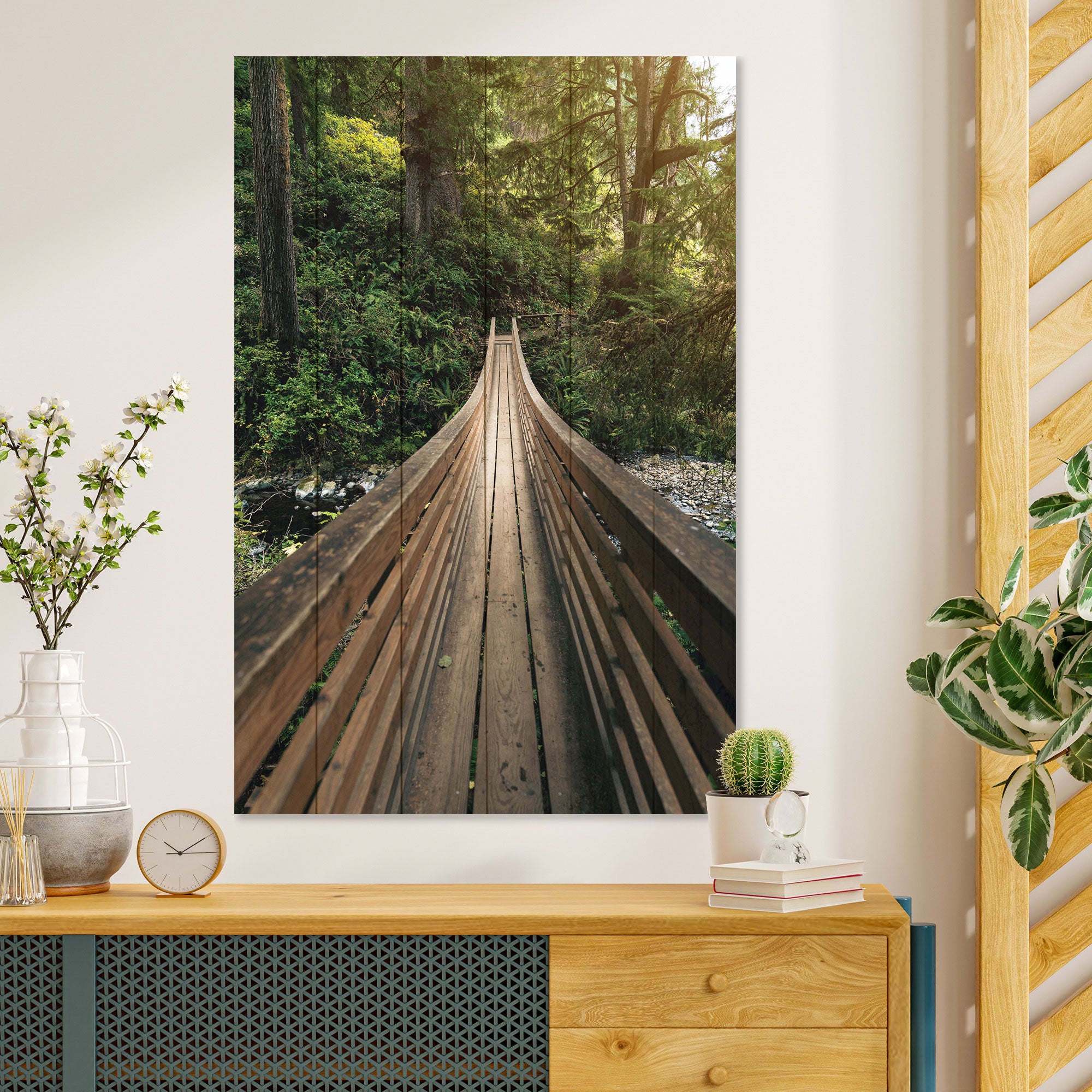 Obraz Wood Waldbrücke-30x30 cm