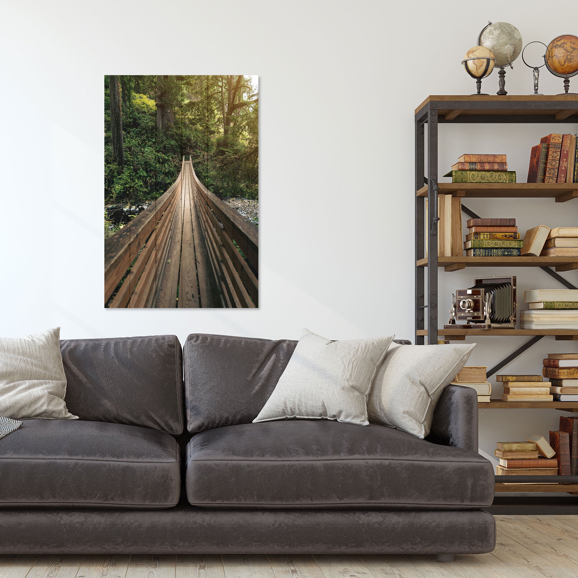 Obraz Wood Waldbrücke-30x30 cm