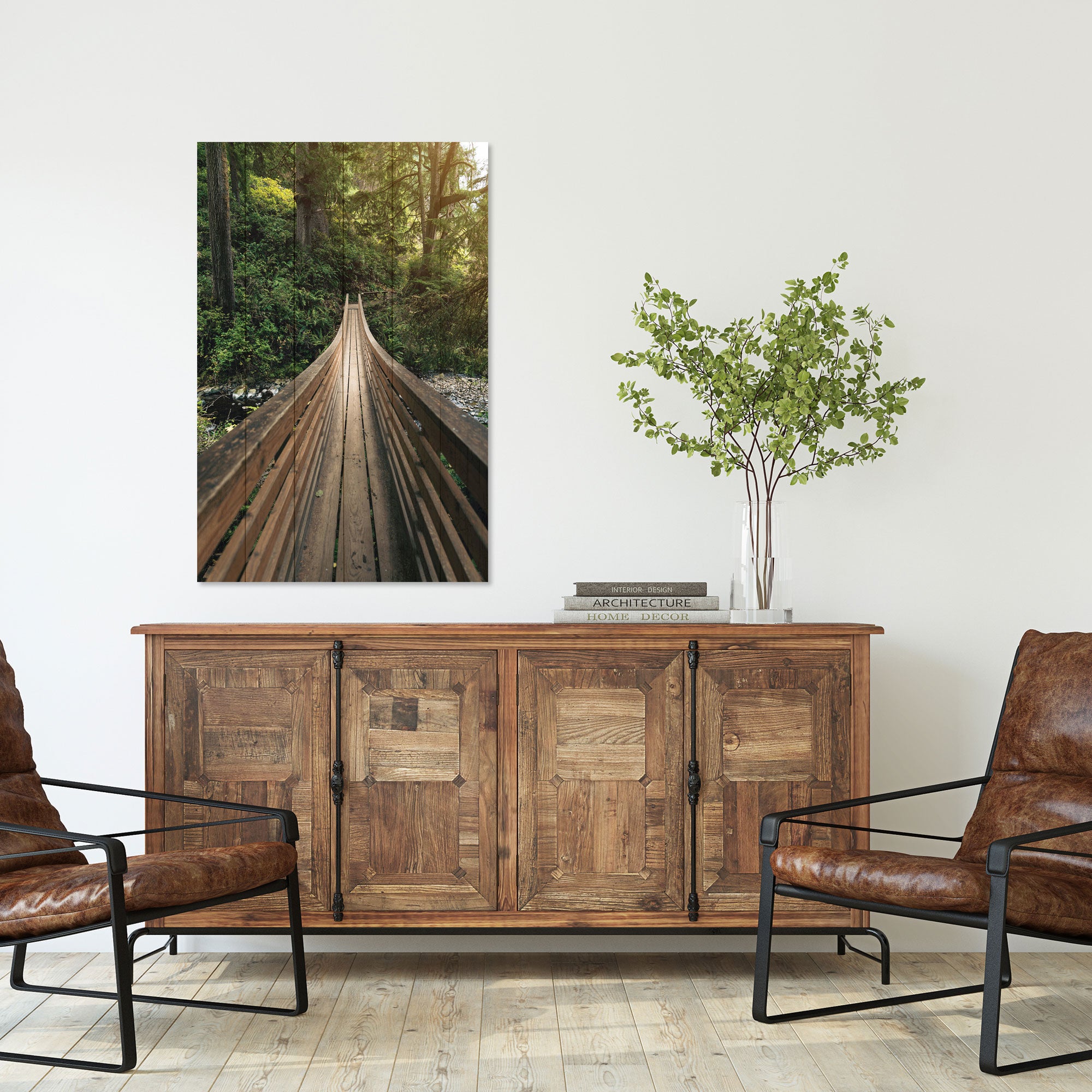 Obraz Wood Waldbrücke-30x30 cm