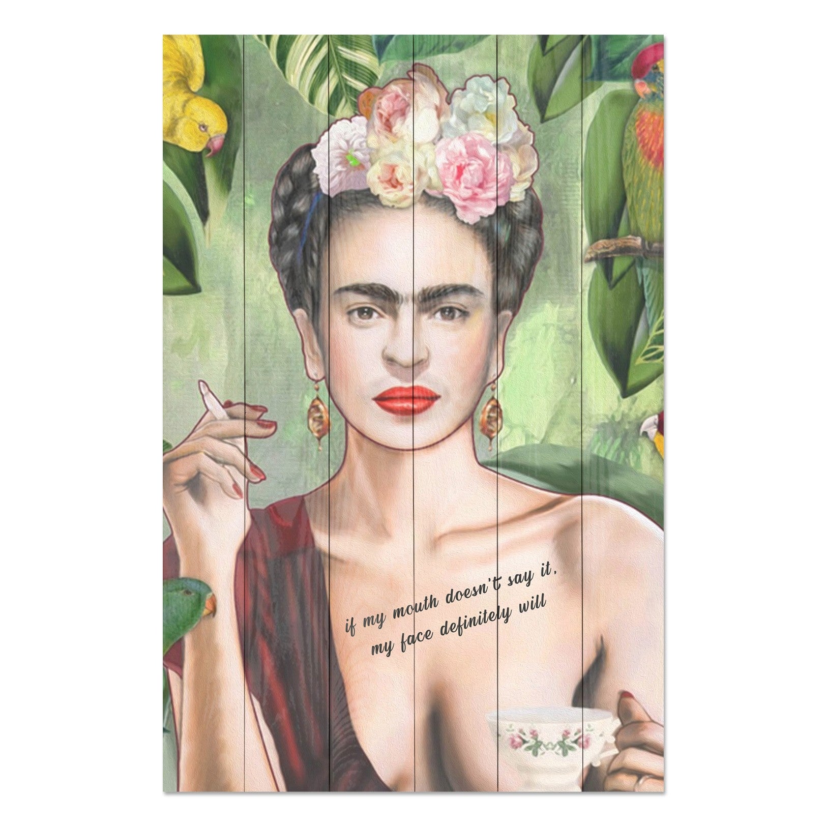 Obraz Wood Frida-40x60 cm