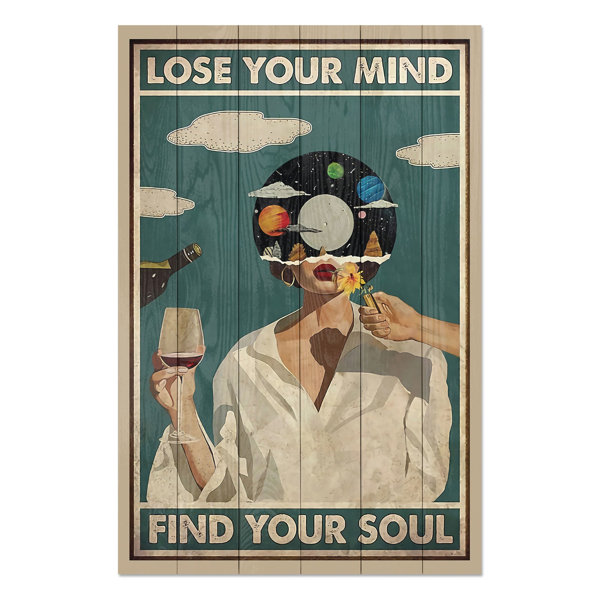 Wood Picture Lose your Mind-30x30 cm