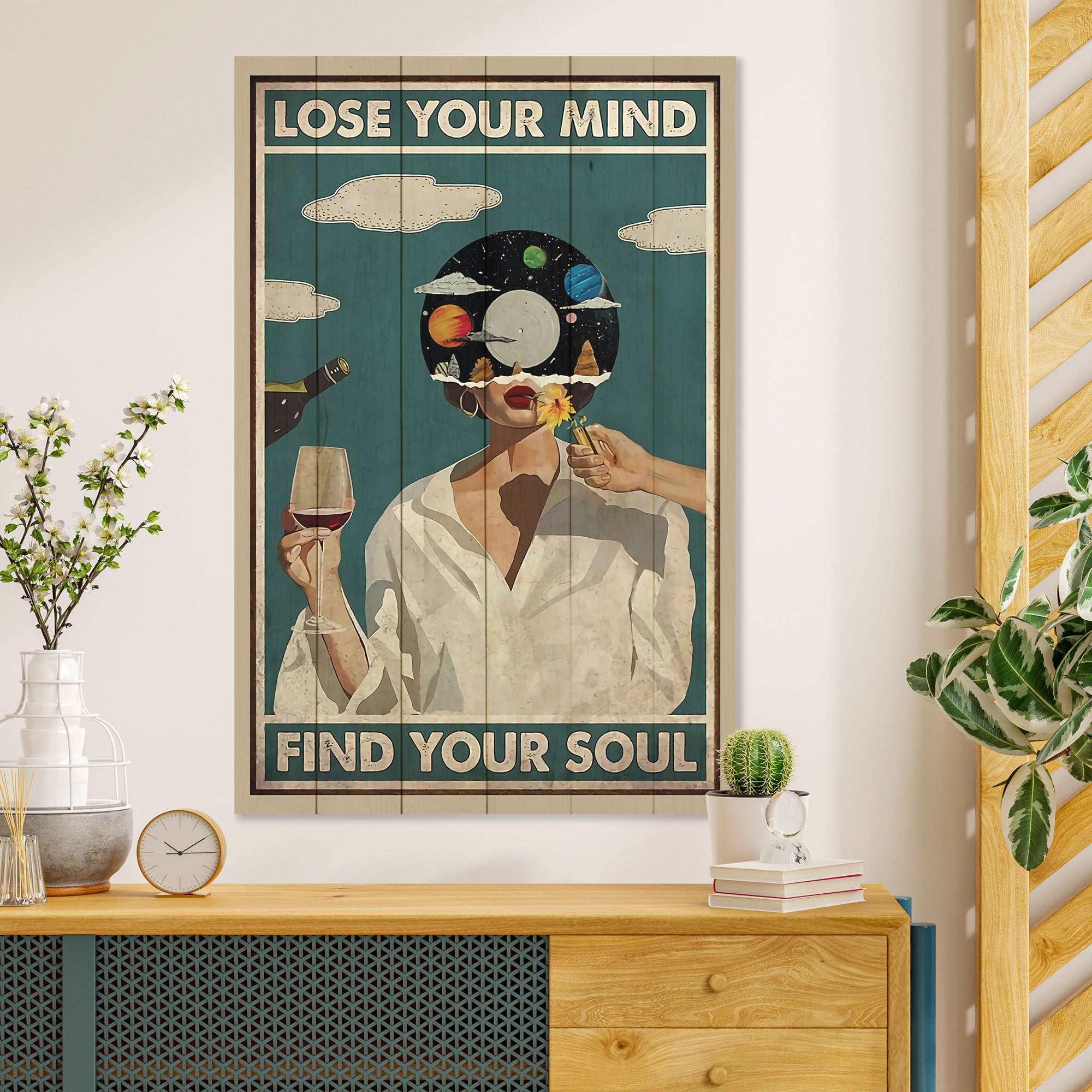 Wood Picture Lose your Mind-40x60 cm