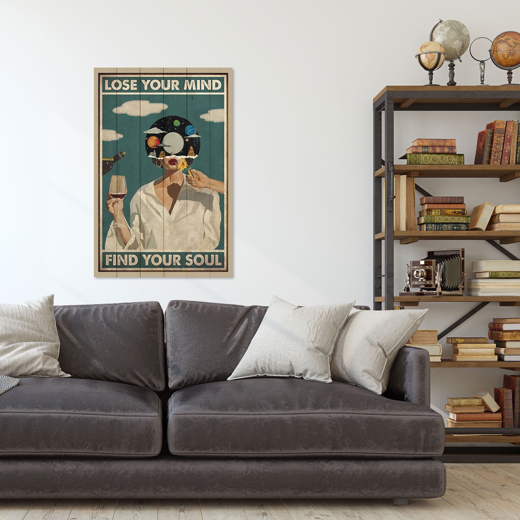 Wood Picture Lose your Mind-40x60 cm