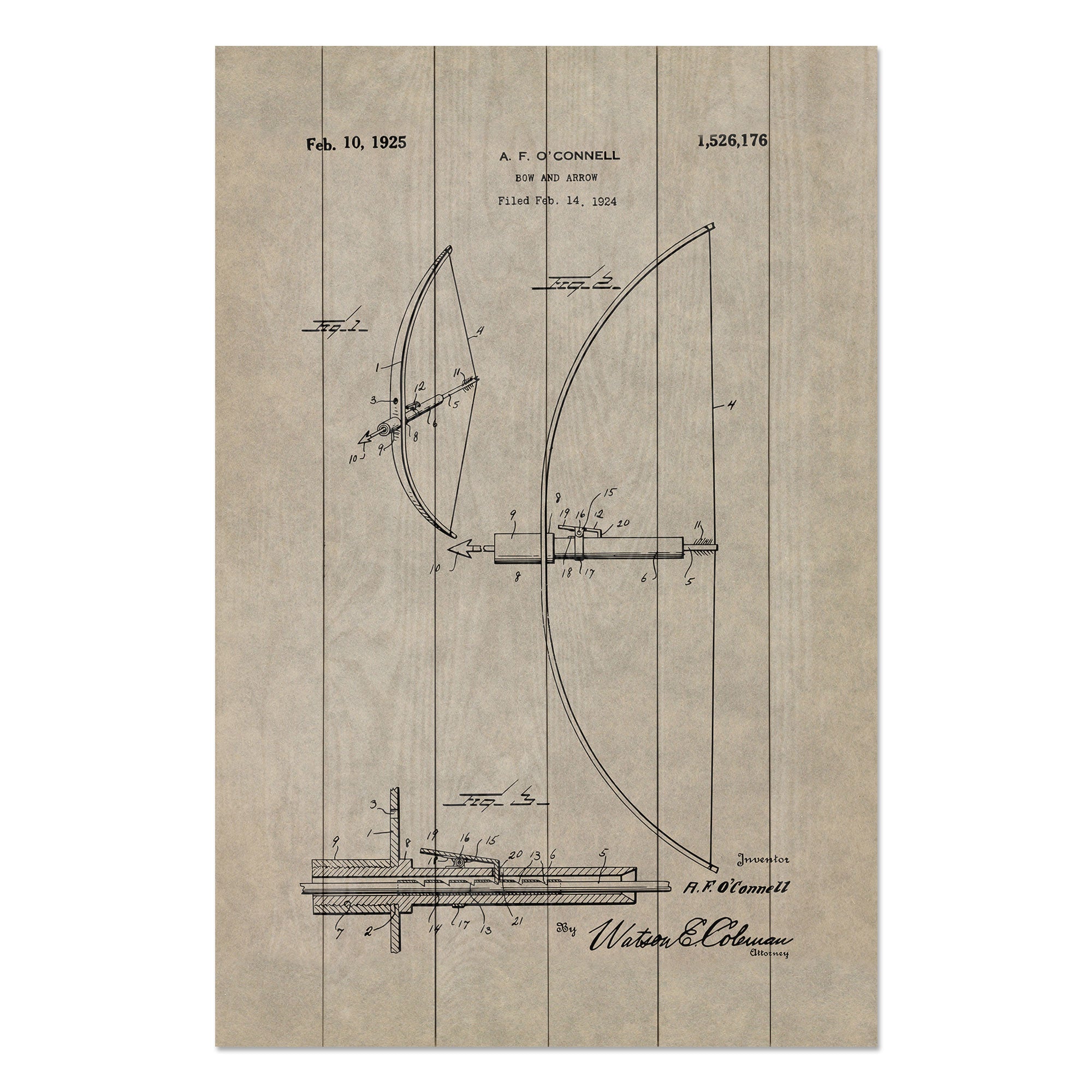Obraz Wood Old Fashioned Bow-60x90 cm