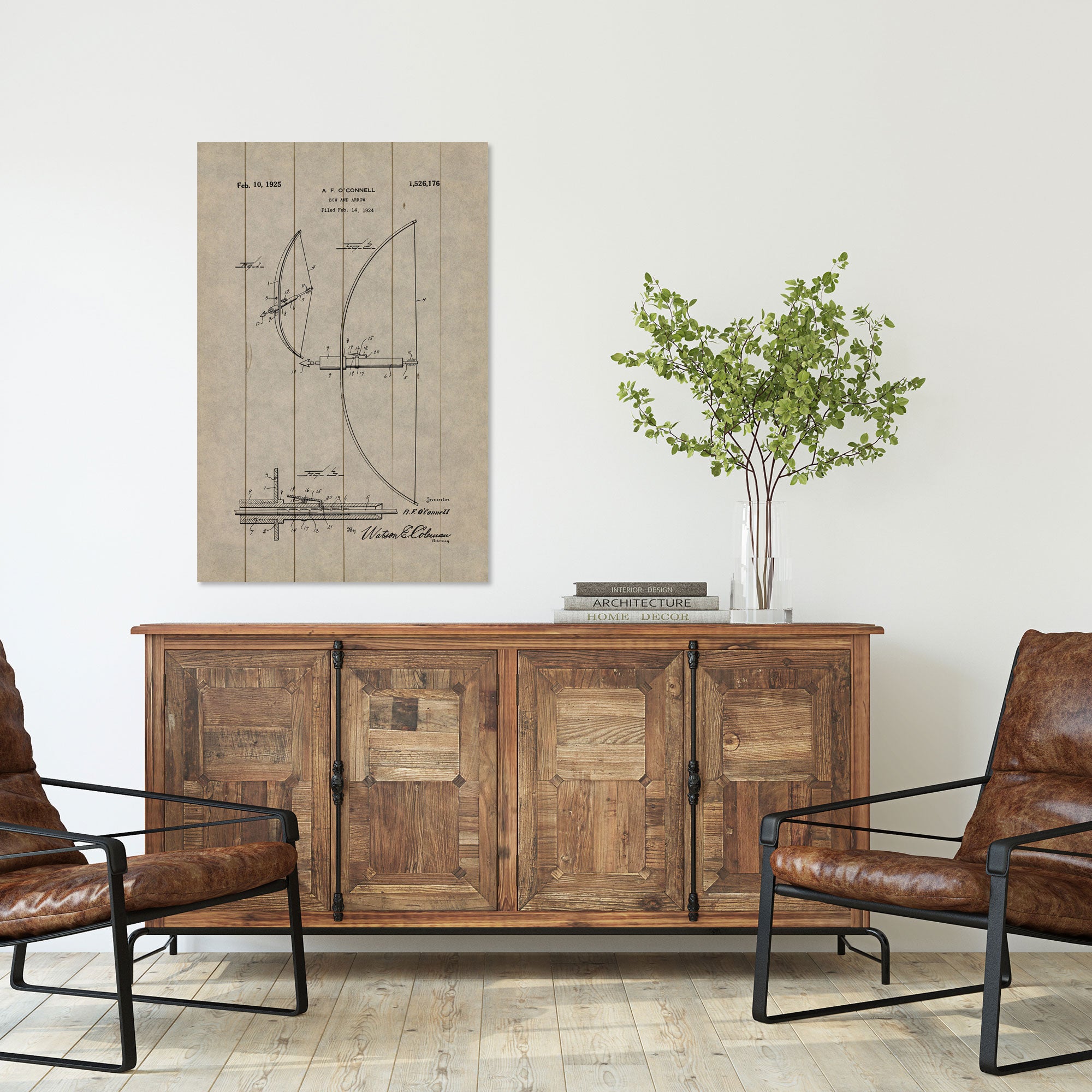 Obraz Wood Old Fashioned Bow-60x90 cm