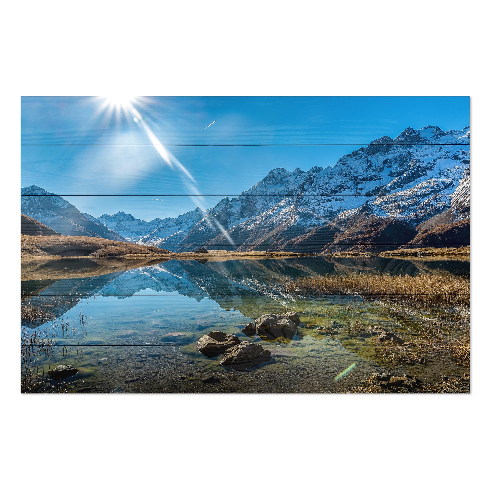 Wood Picture Crystal Clear Lake-40x60 cm