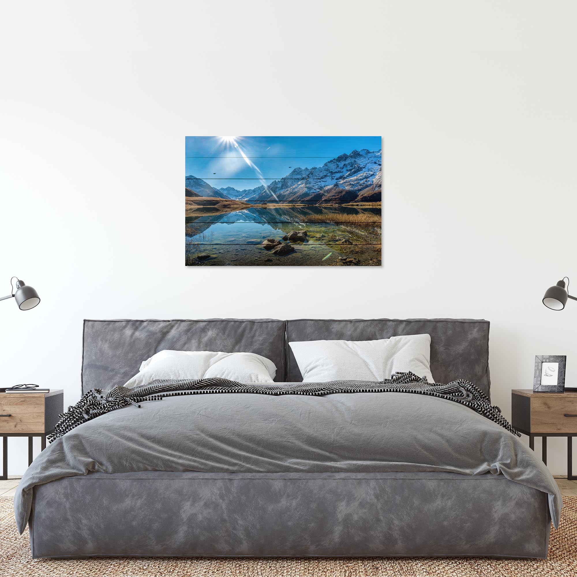 Obraz Dřevo Křišťálově čisté jezero-20x30 cm