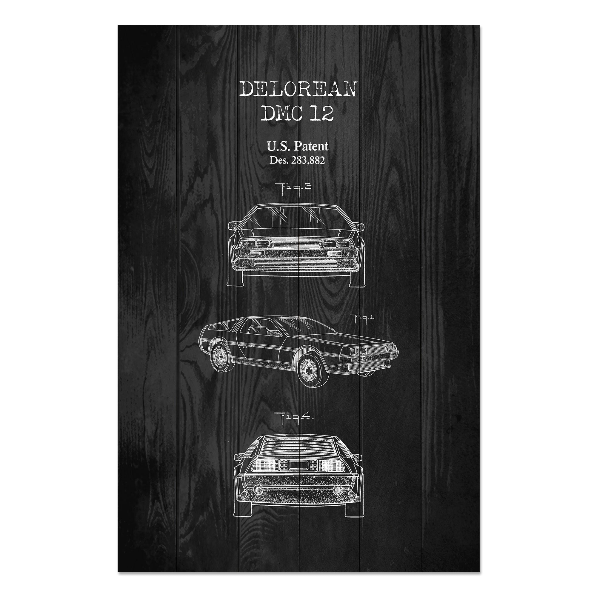 Bild Wood DeLorean Schwarz-30x30 cm